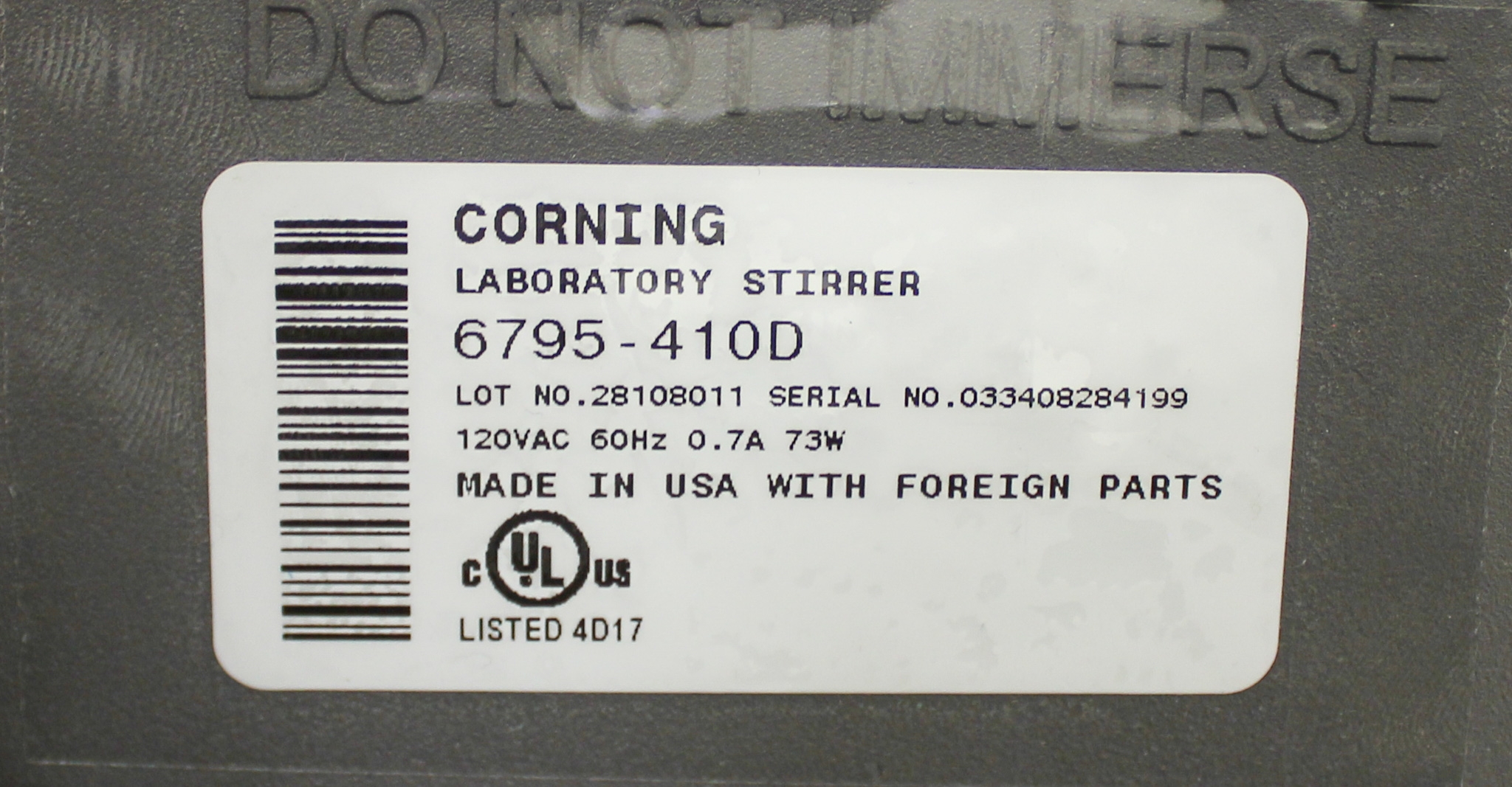 Corning 6795-410D Homogenizer Stirrer 5x7 Inch Top Digital Display 60-1150RPM