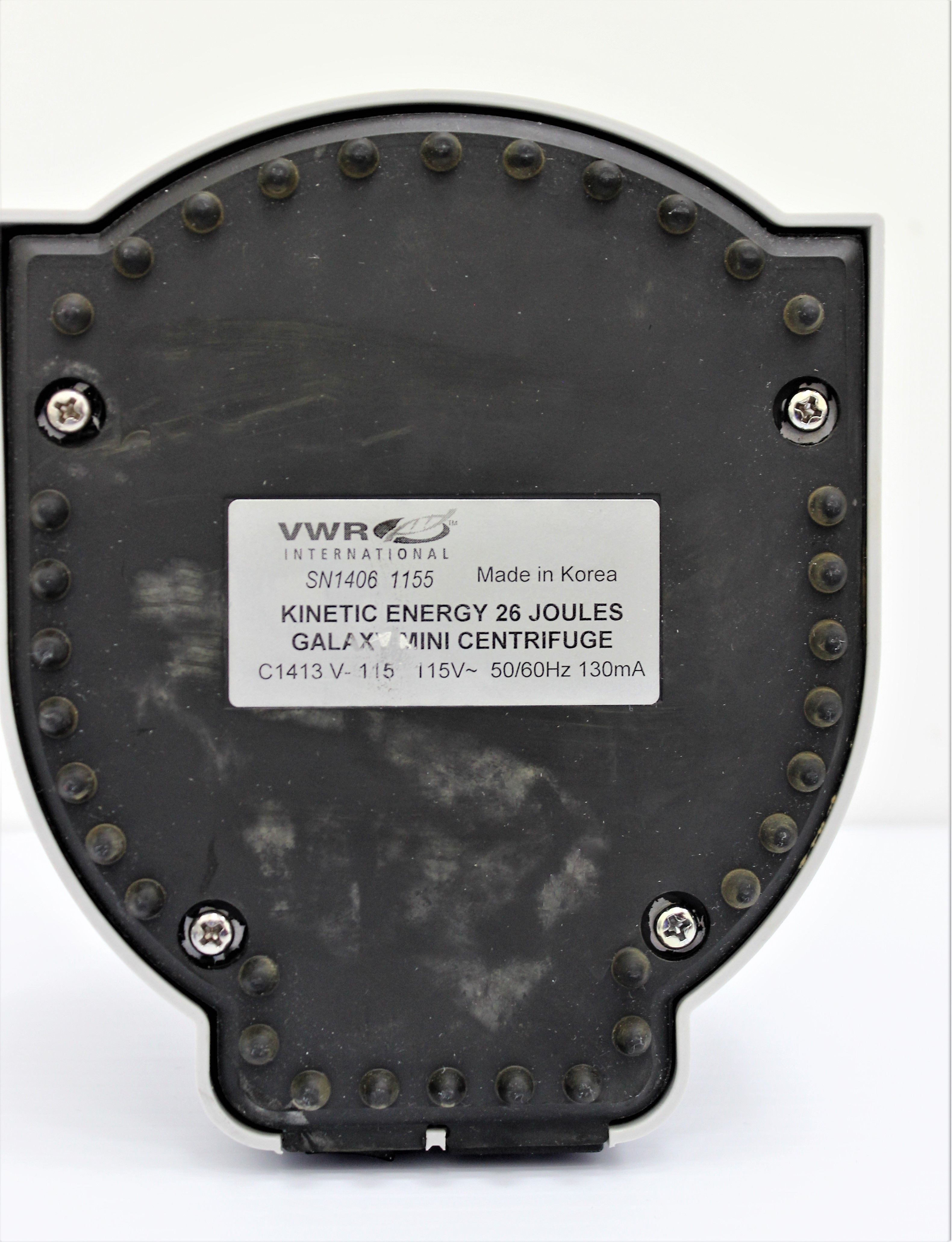 VWR Galaxy Mini Centrifuge Kinetic Energy 6000RPM 2000g Microtube PCR