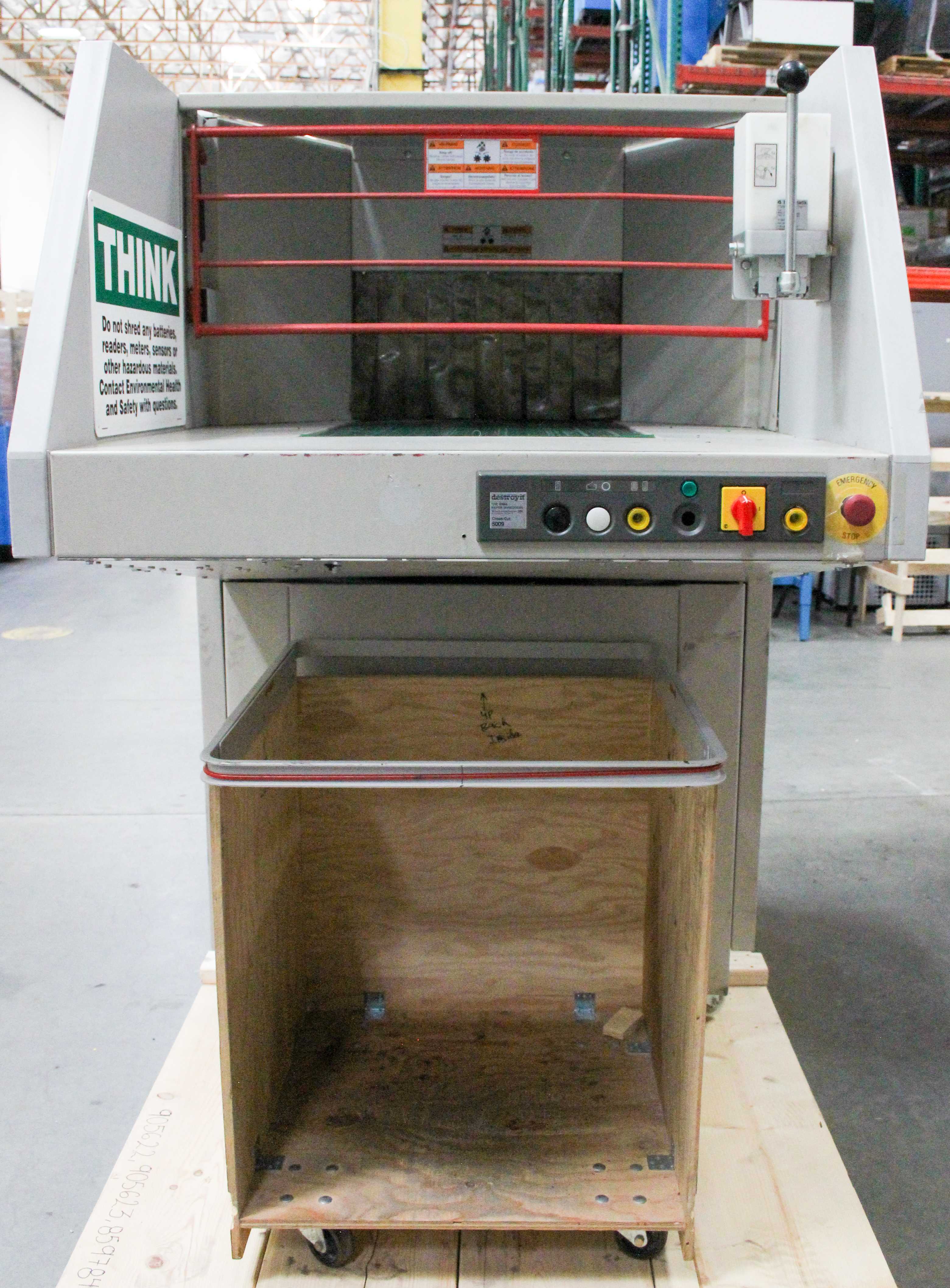 MBM Ideal Destroyit 5009 Industrial Shredder Conveyor Cross Cut 600 Sheets