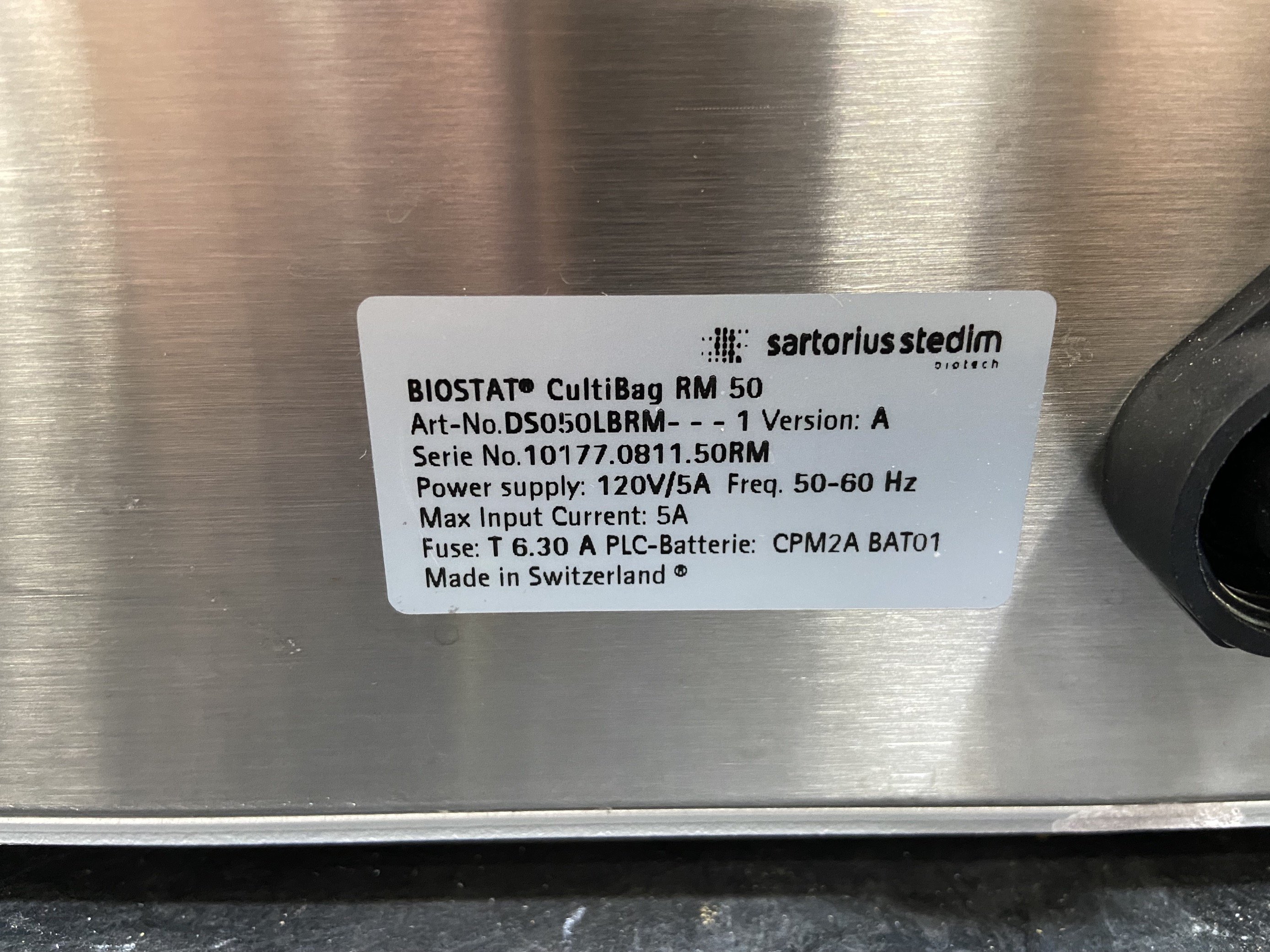 Sartorius Stedim BIOSTAT CultiBag RM 50 Bioreactor Used, Fully Functional