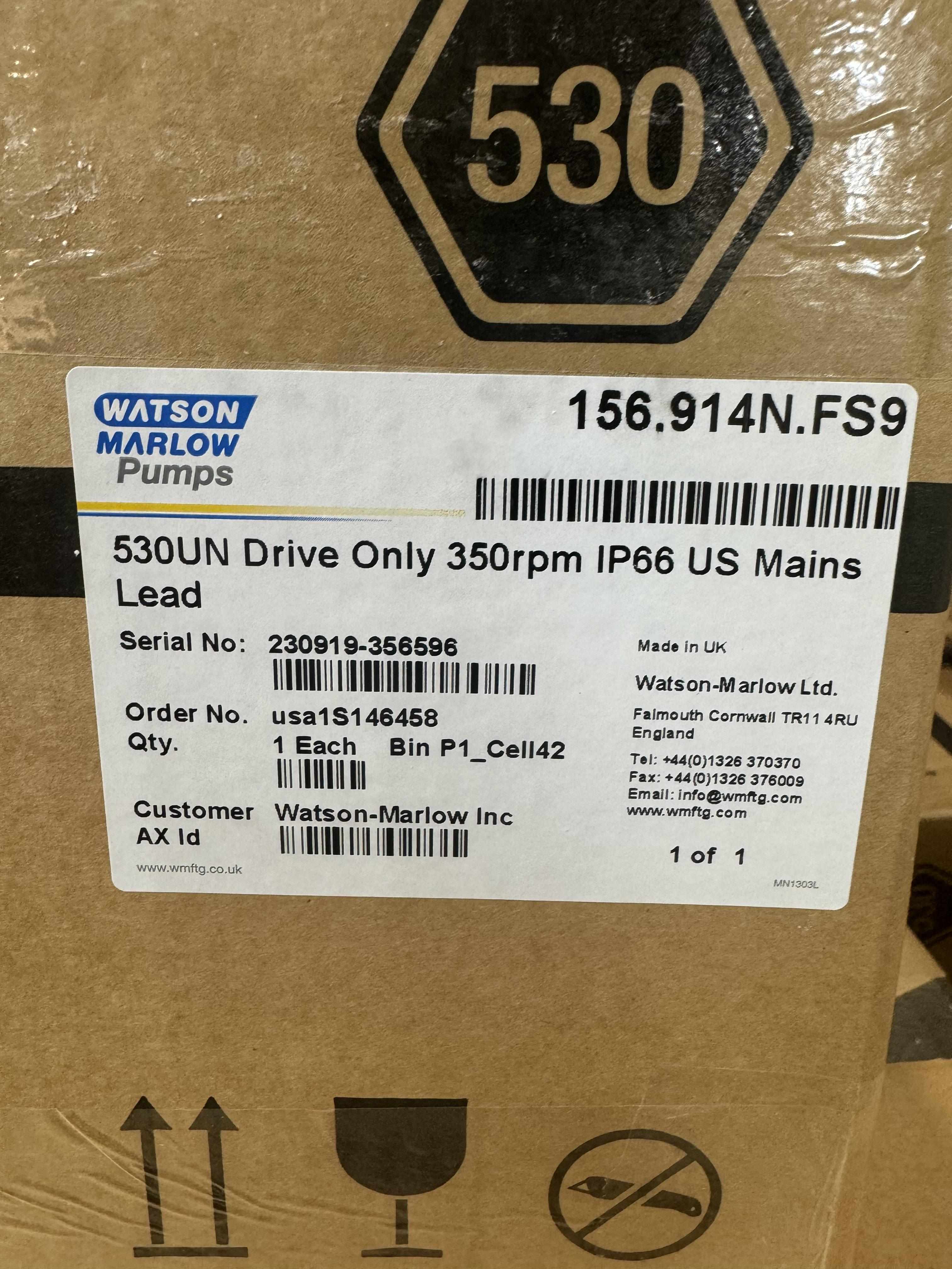 Watson Marlow 530UN Peristaltic Pump 350rpm IP66 New In Box