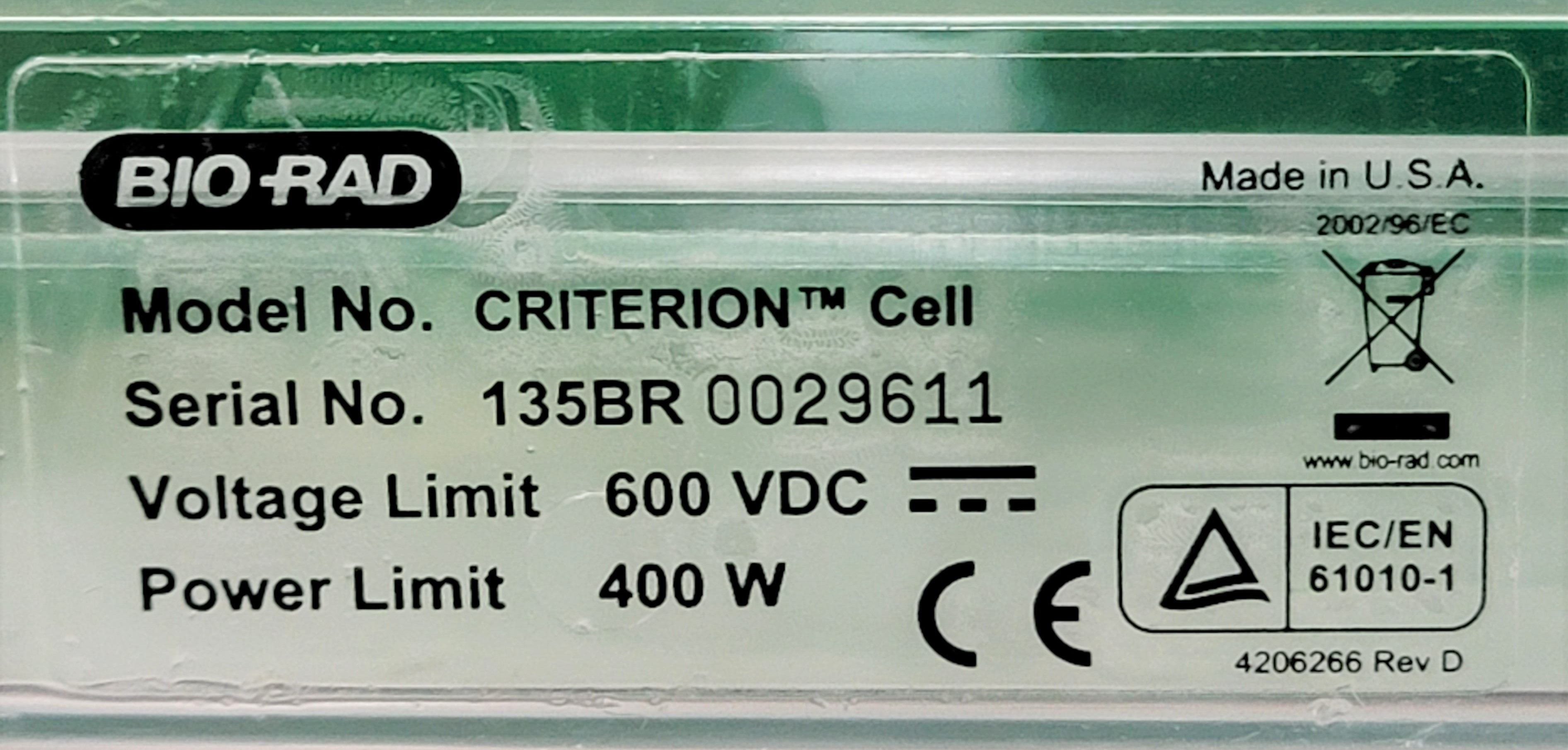 Bio Rad Criterion Cell Electrophoresis System for Up to 26 Samples