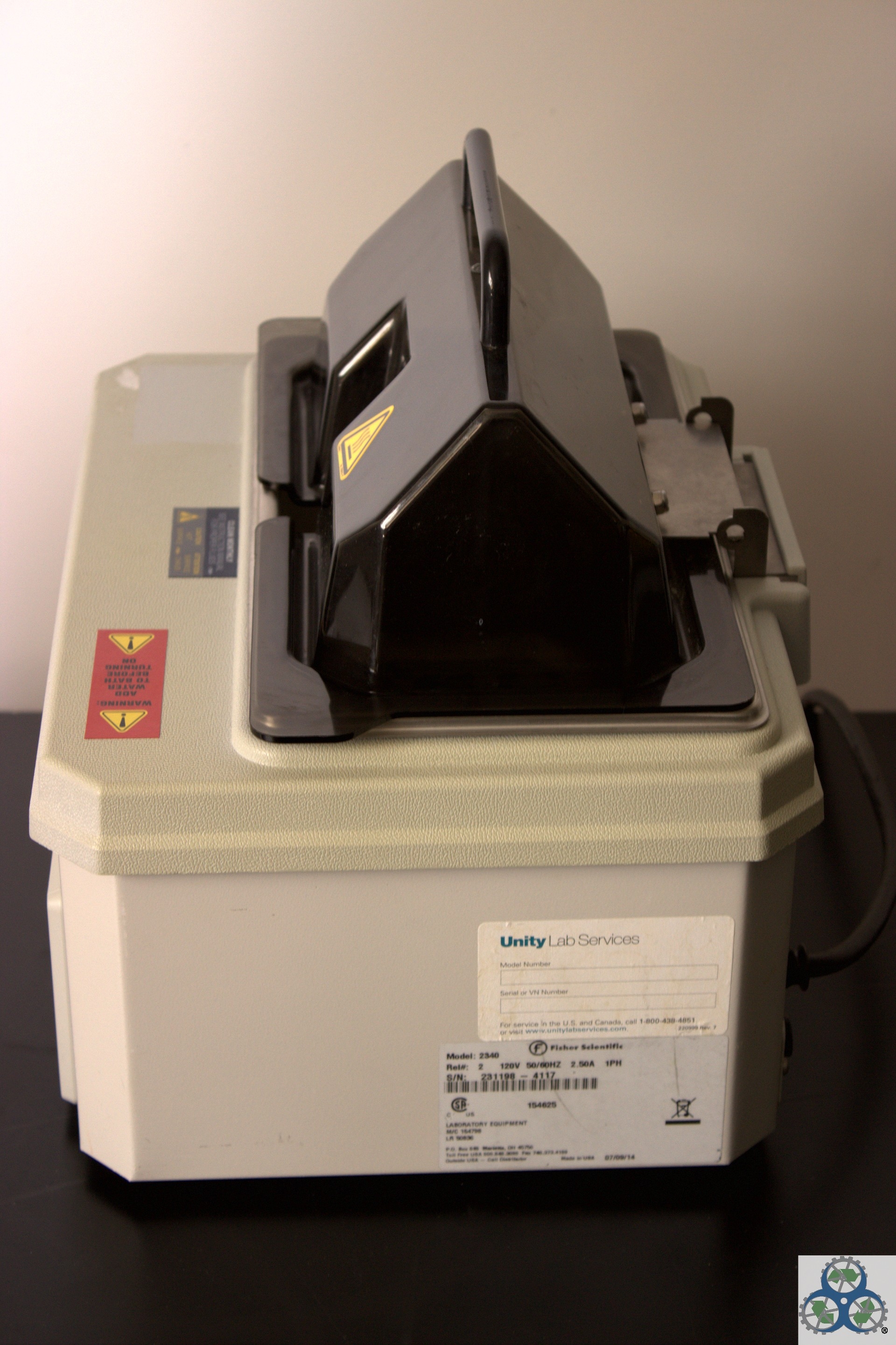 Fisher 2340 Water Bath Heated 5L 100C Dual Thermostat Ambient Used