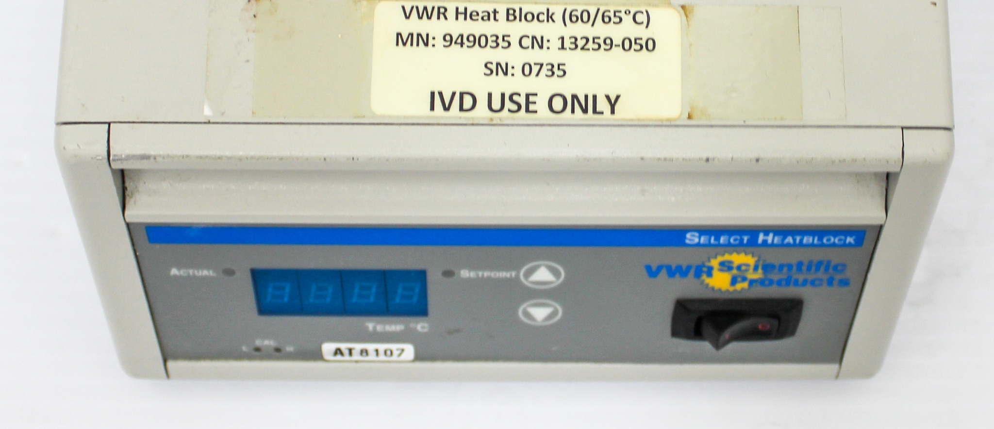 VWR 949035 Heat Block Heater 150C Temp Range 100W with Thermostat Control