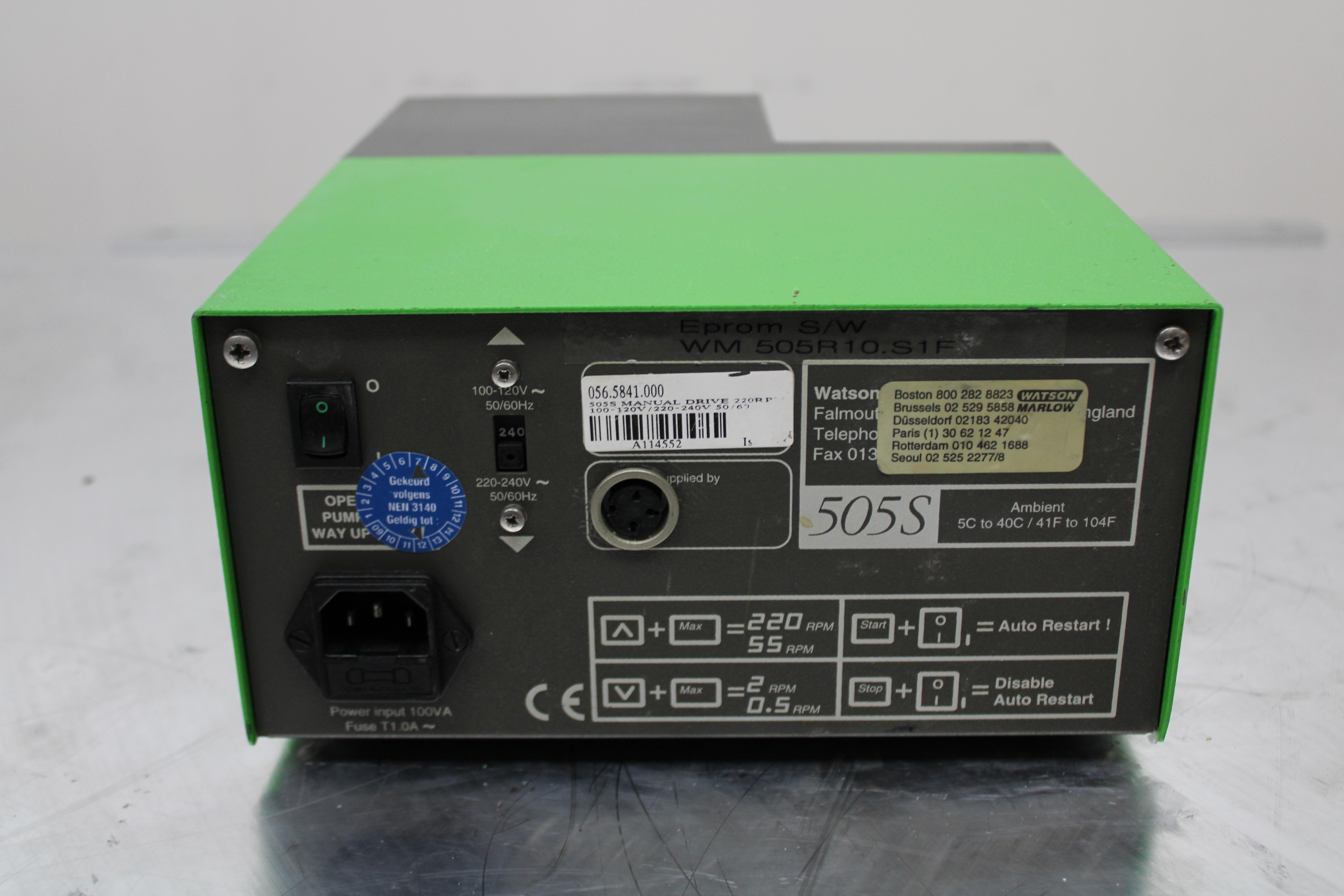 Watson Marlow 505S Peristaltic Pump Low Flow Reversible 0.6µL-42mL/min