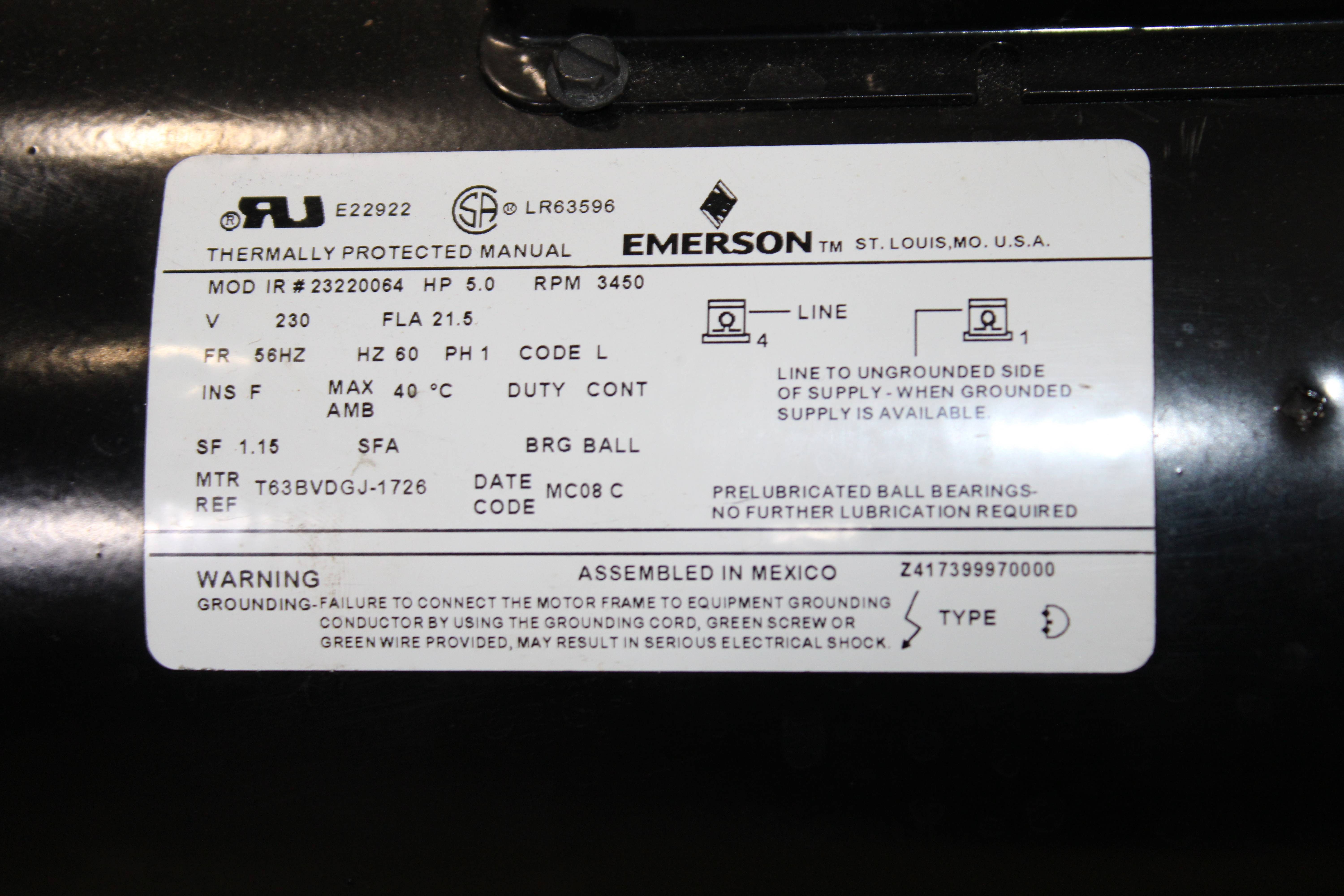Ingersoll Rand SS5 Air Compressor Vertical Tank 5hp 135psi 60gal Continuous