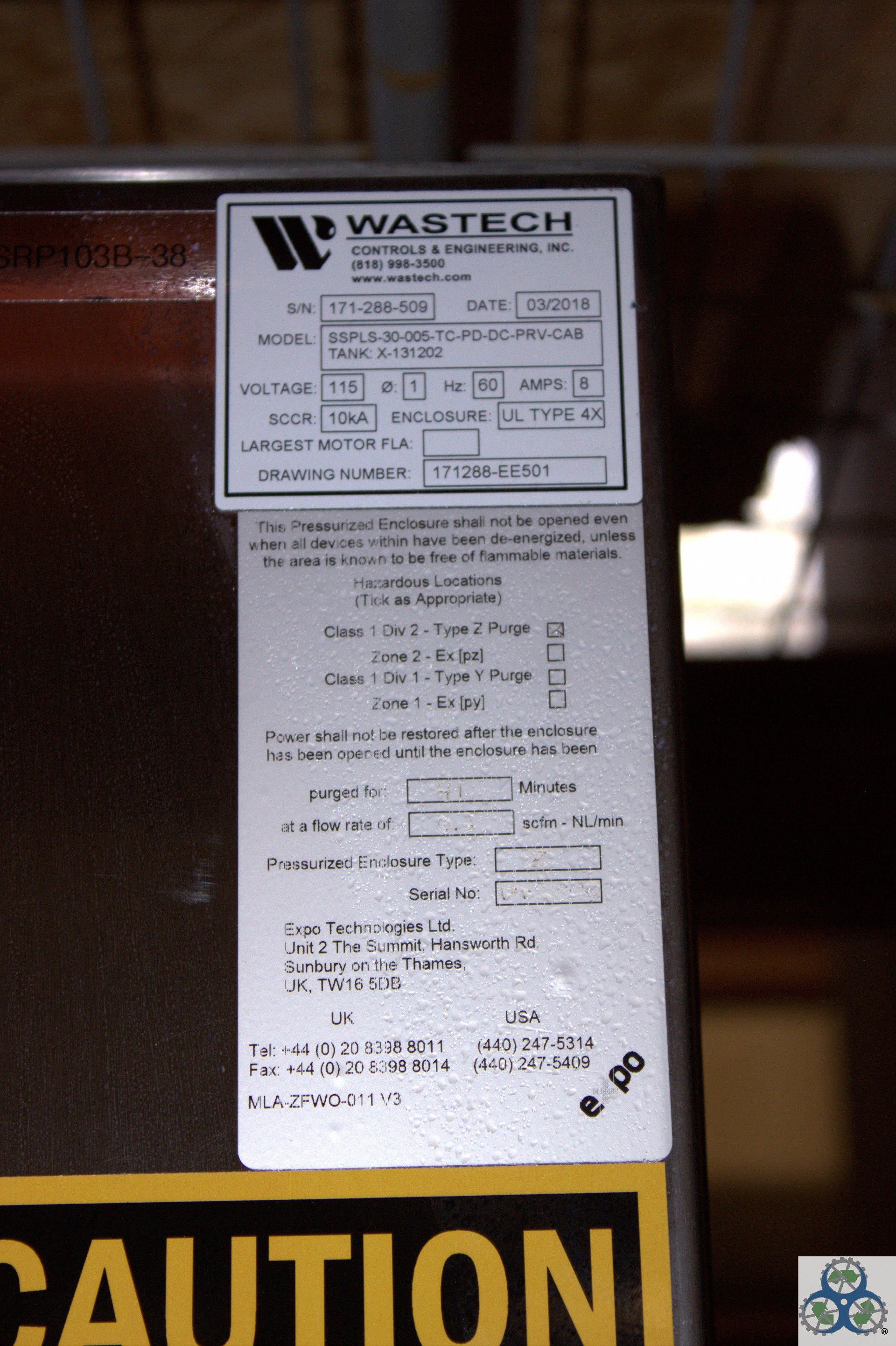 Tech SSPLS-30-007 Solvent Pump Lift Station 30gl Stainless Steel Dual Drum
