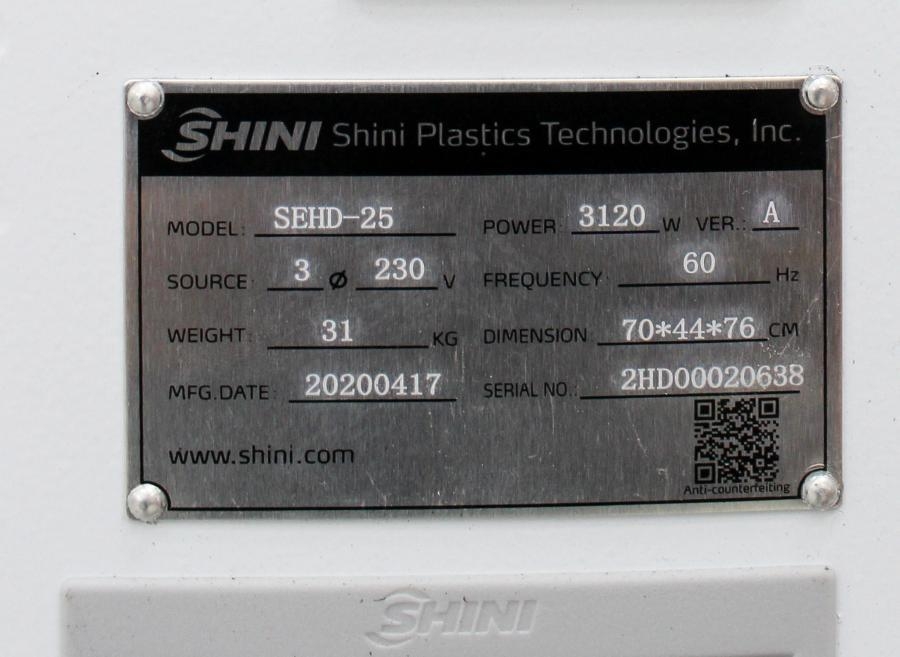 Shini SHD-25 Hopper Dryer for Hygroscopic Plastics with Capacity Options