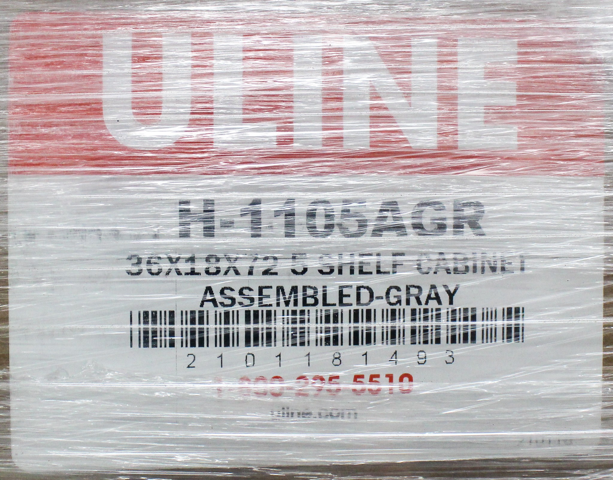 Uline H-115AGR Industrial Cabinet 5-Shelf 36x18x72 in Gray Steel
