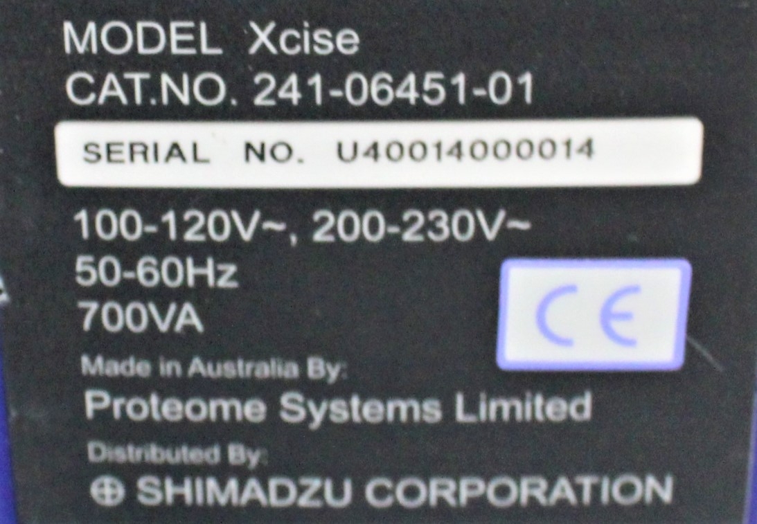 Shimadzu Xcise Protein Analyzer Mass Spectrometer, 384 Sample Capacity, 120V