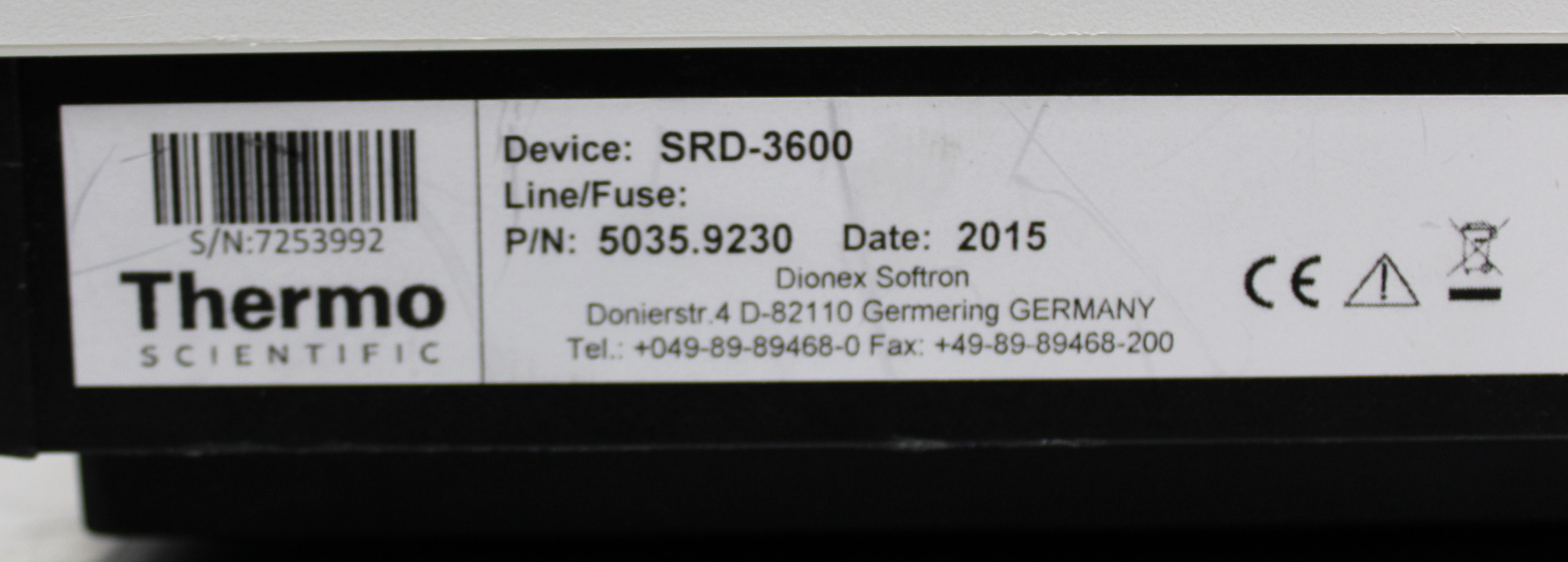 Thermo SRD-3600 Solvent Rack Degasser Dual Gradient Separation System 2015