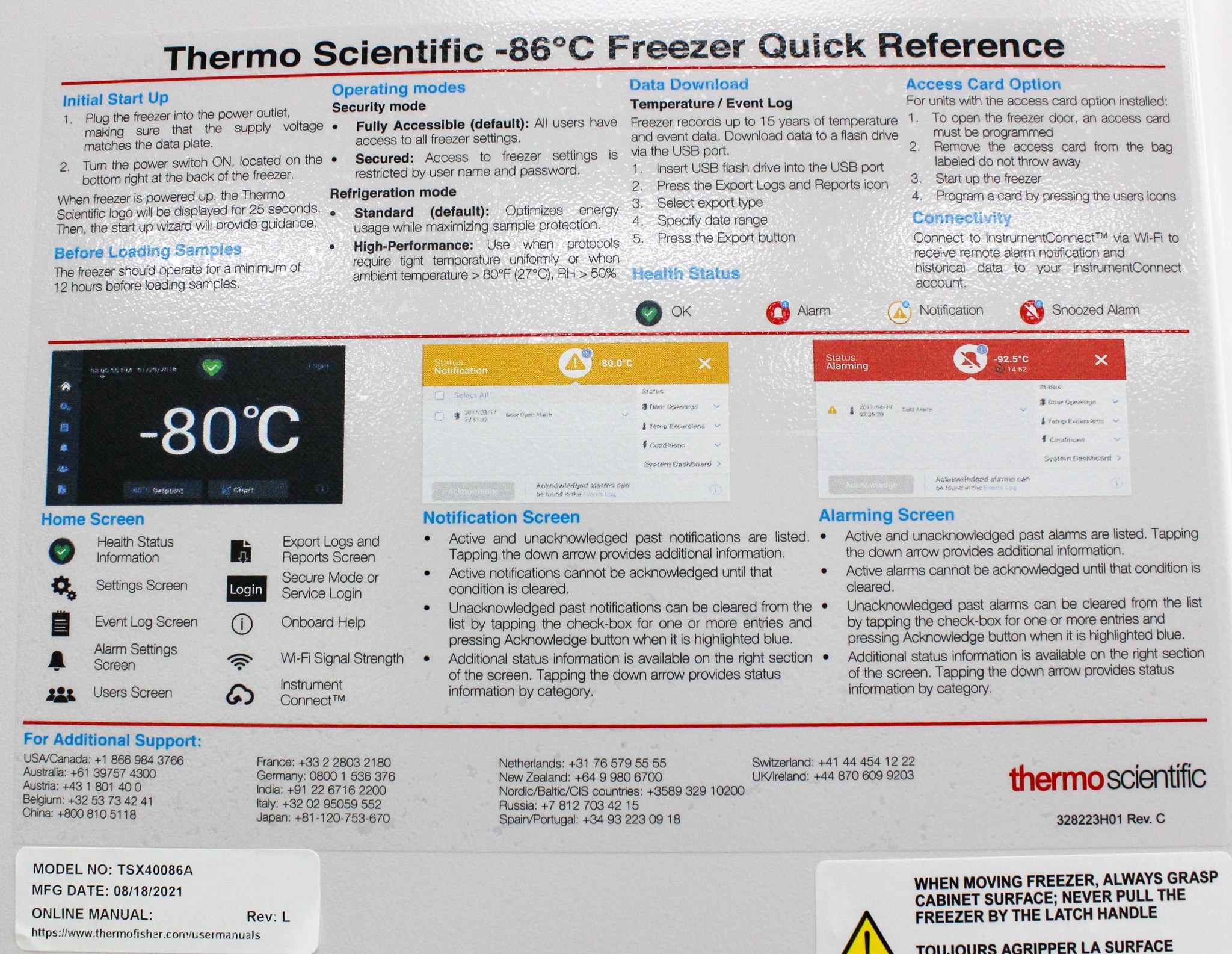Thermo TSX40086A Ultra Low Freezer -80C 549L Energy Efficient Upright Used