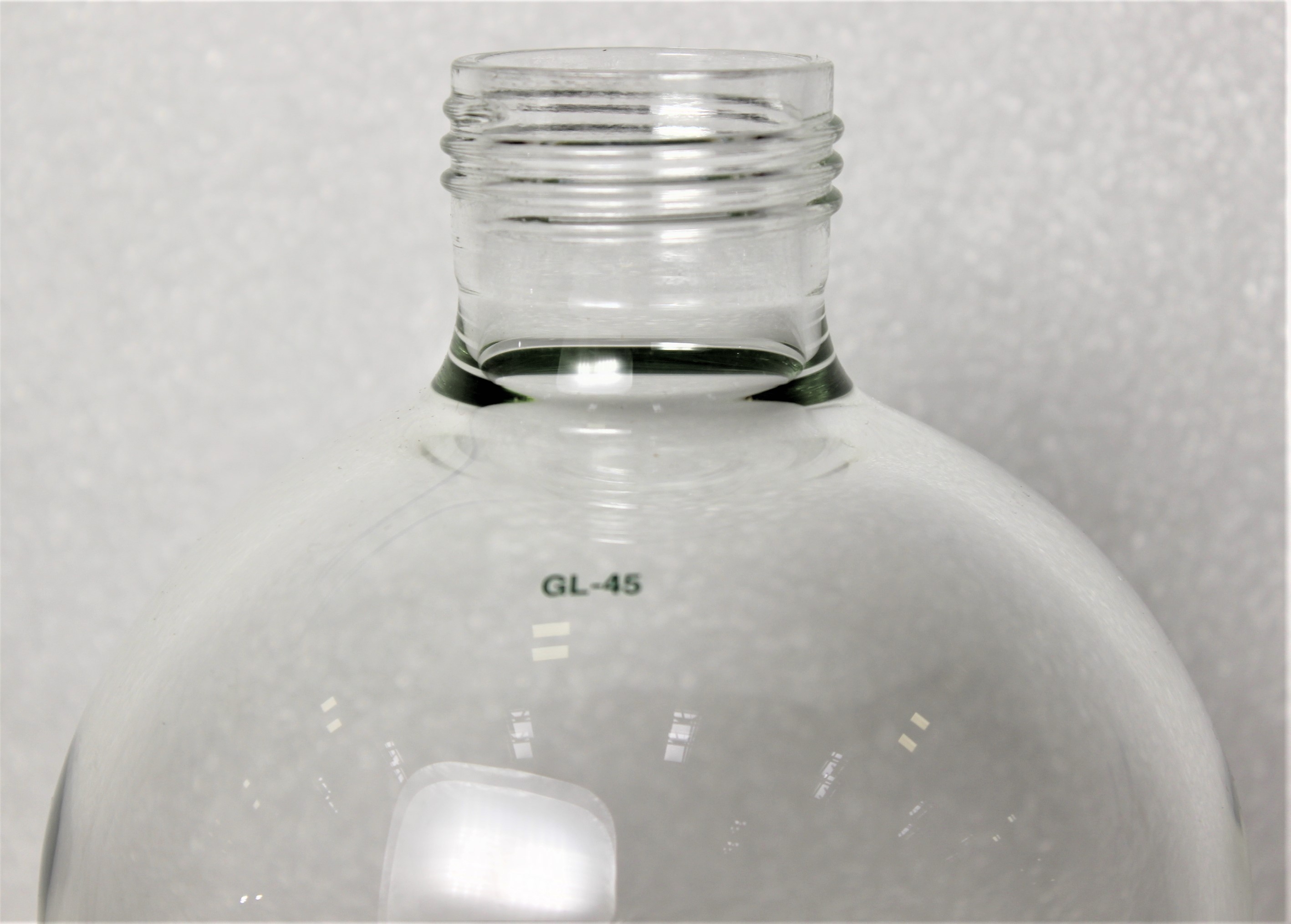 Chemglass NB-0512-011PS Flat Bottom Bottle, 135mm OD, GL-45 Thread, Turnkey