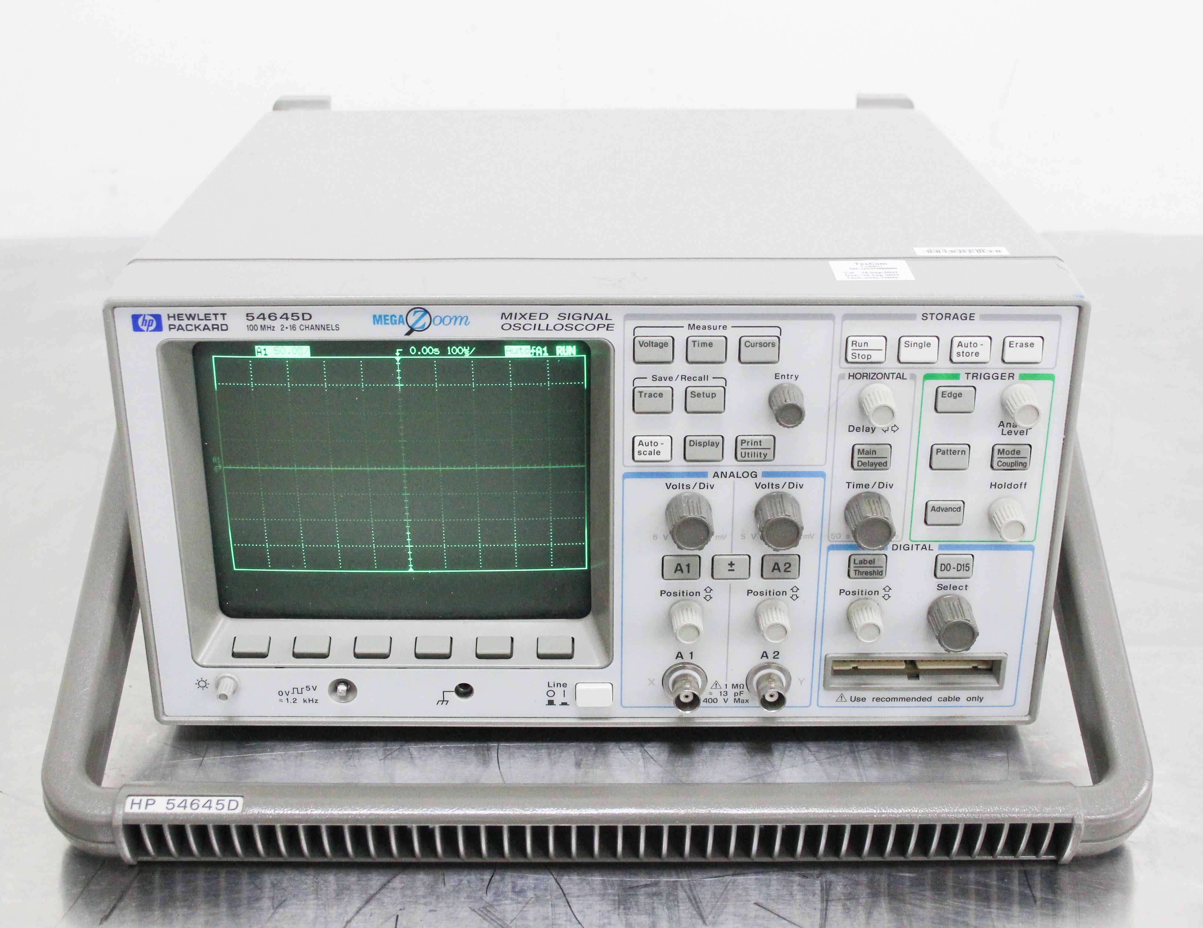 HP 54645D Oscilloscope Mixed Signal Digital Analysis Agilent Module