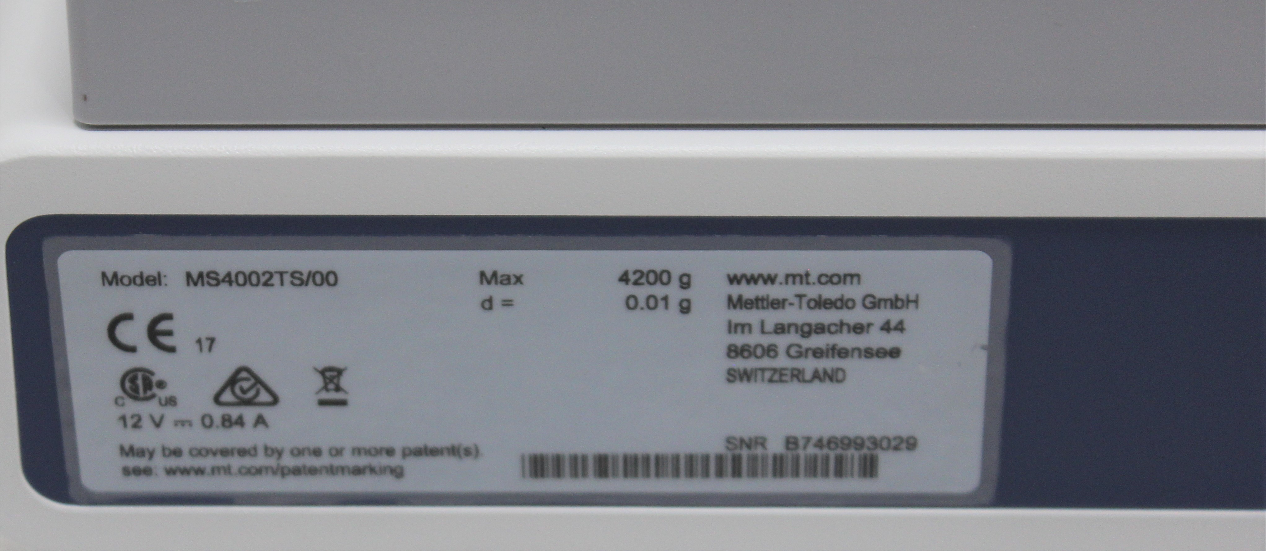 Mettler-Toledo MS4002TS Precision Balance 4200g Capacity Turn-Key Refurbished