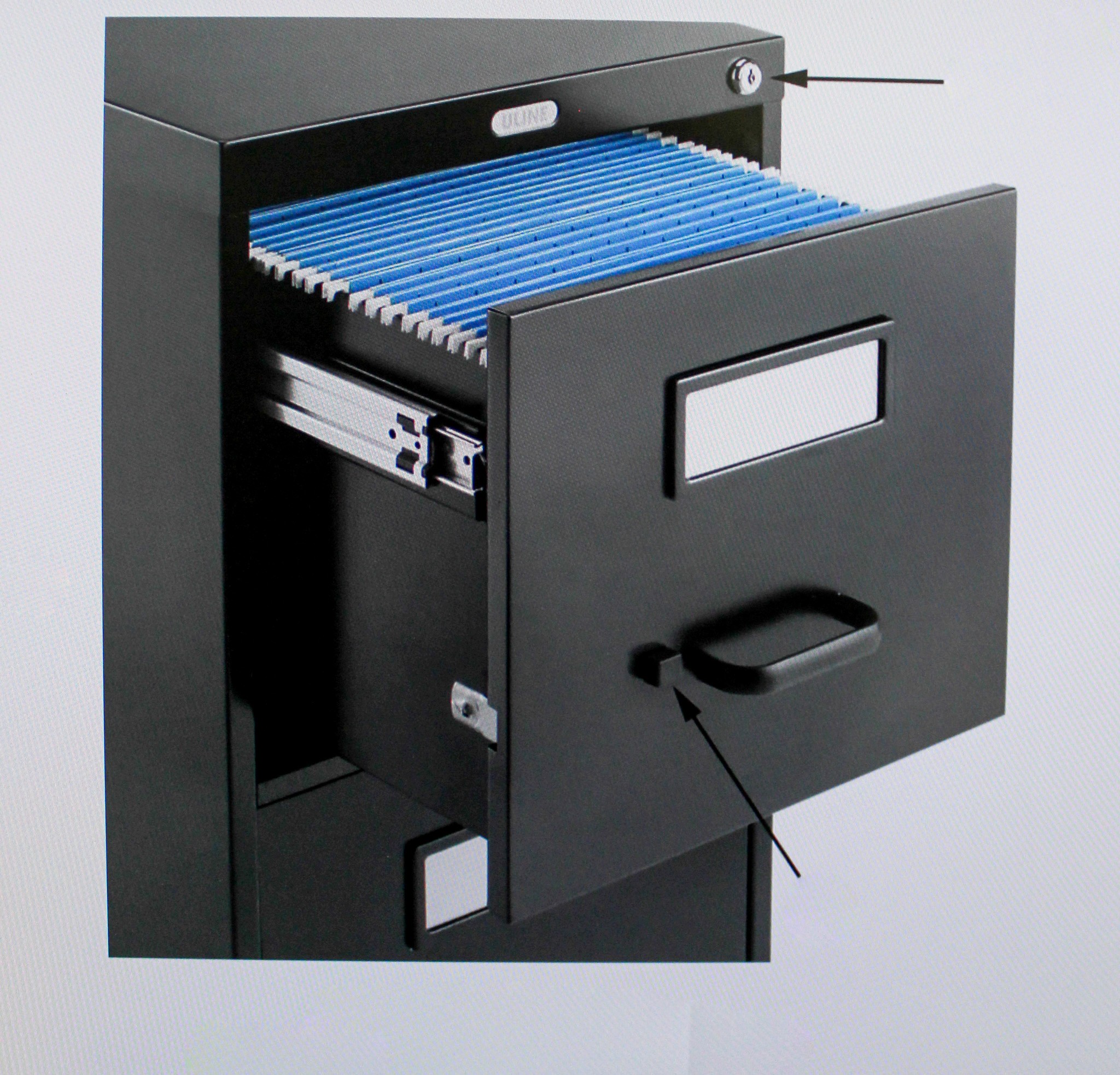 Uline H-1915BL Vertical File Cabinet 4 Drawer Black Steel Secure Storage