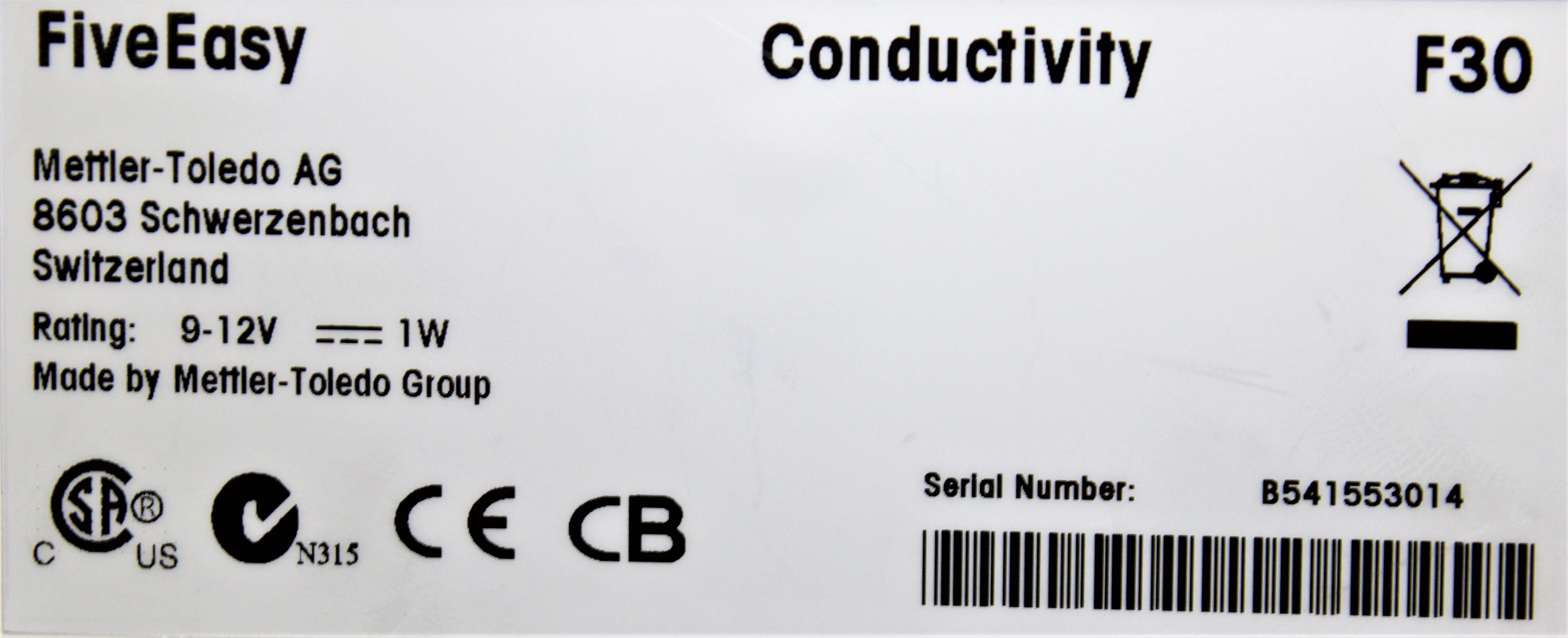 Mettler Toledo F30 FiveEasy Conductivity Meter