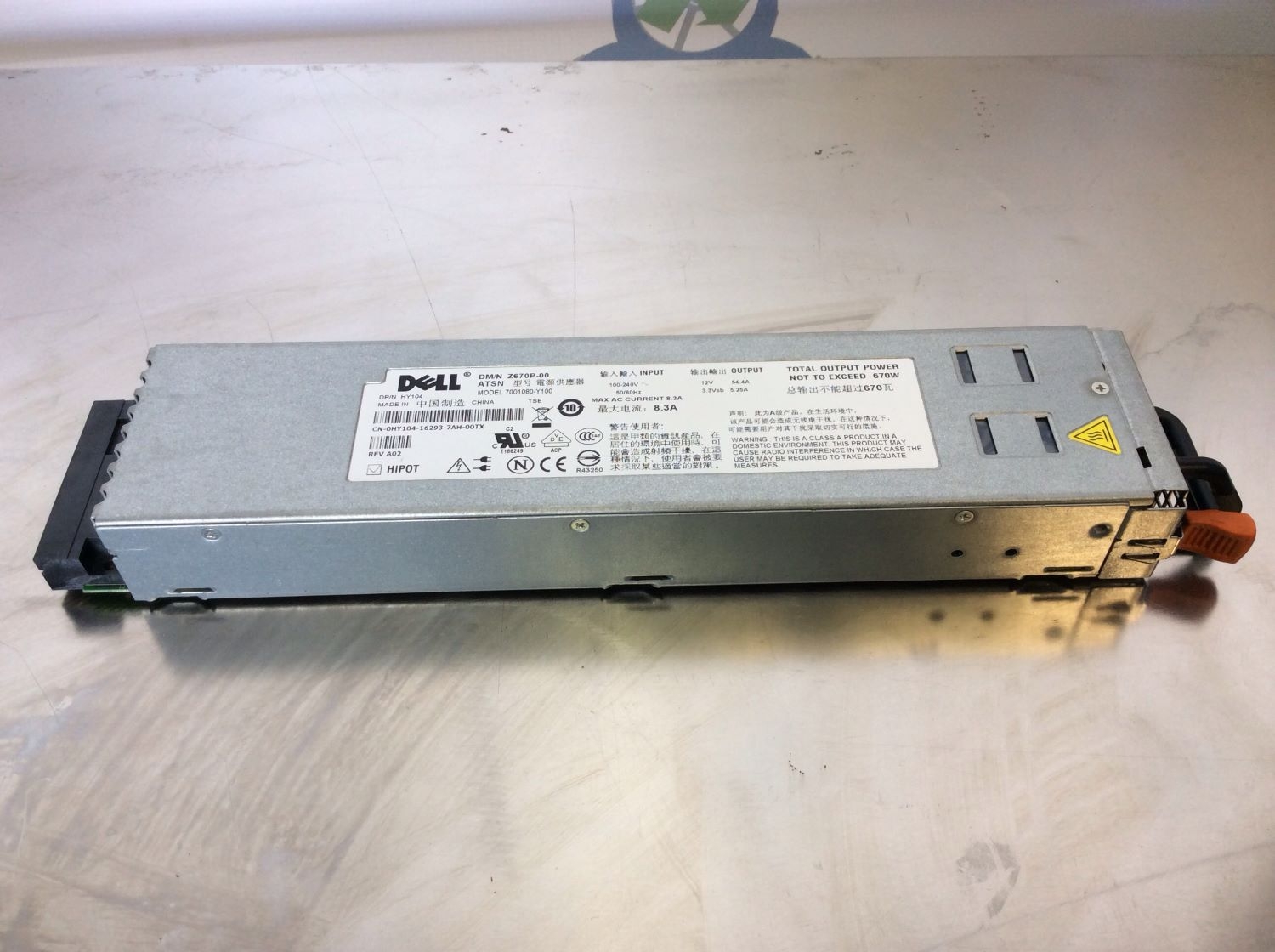 Dell HY104 Poweredge 1950 Redundant Power Supply, Z670P-00
