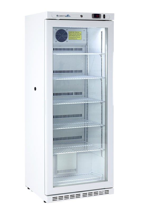 K2 Scientific K210GDR Life Science Glass Door Refrigerator 10 Cu Ft