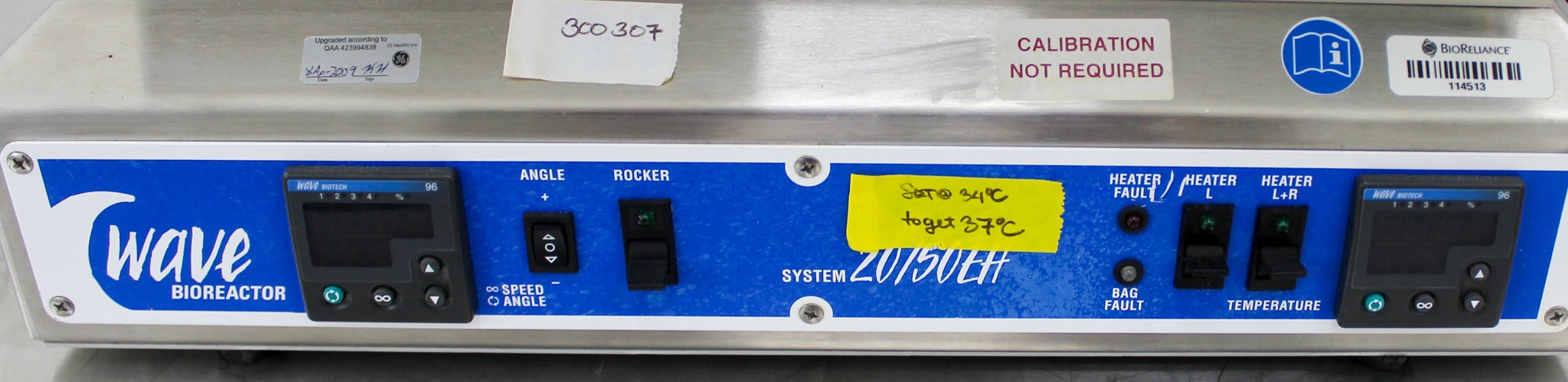 Wave Bioreactor 20/50EH Cell Culture Protein Manufacture Used 50L System