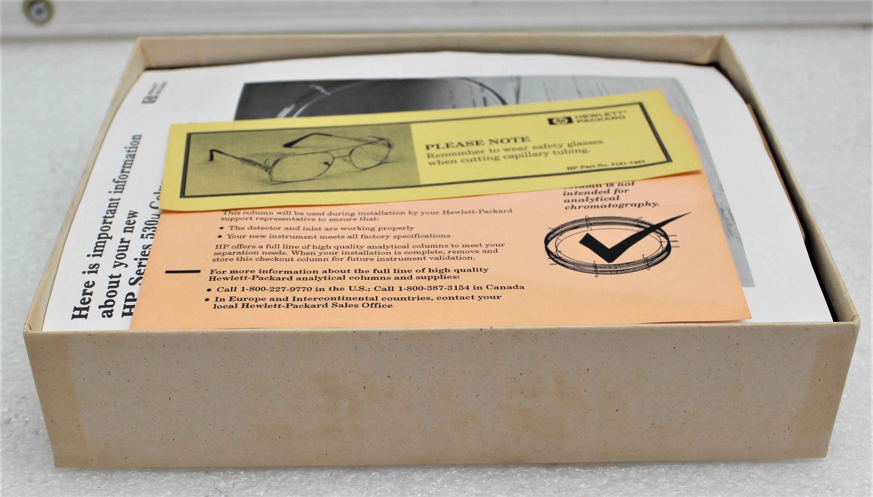 HP 530u Column Instrument Test -60 to 300C Methyl Silicone Gum