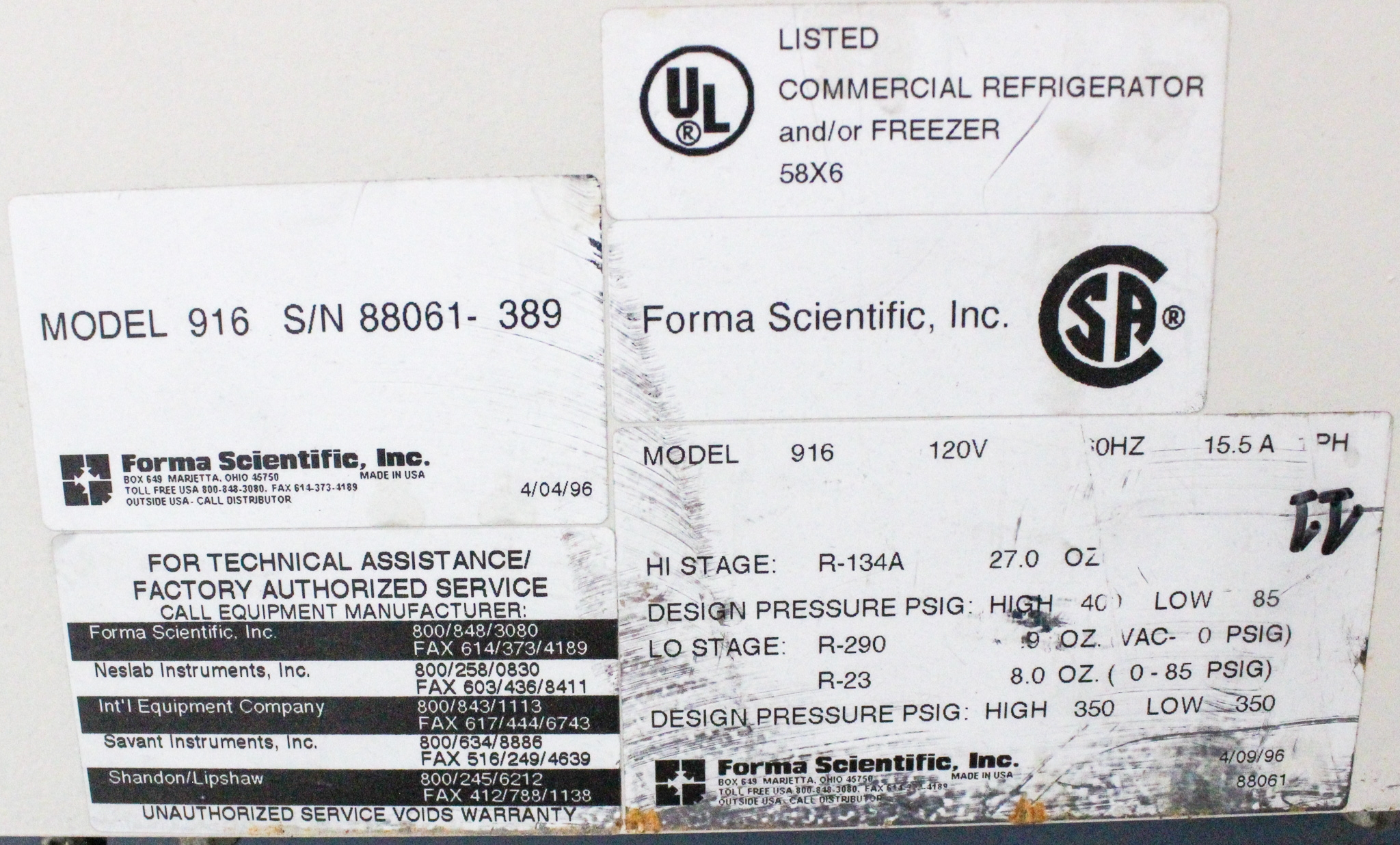 Forma 916 Ultra Low Freezer -86C 17.3cuft Pharma Lab Tested