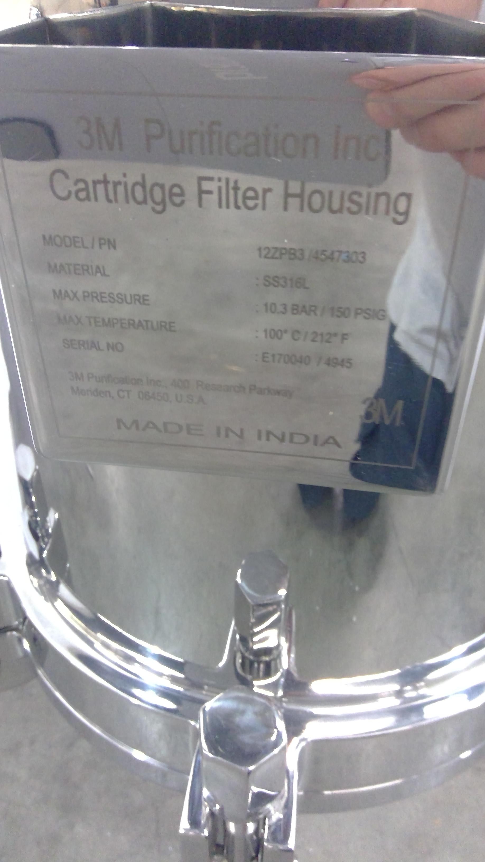 3M Purification Inc. 12ZPB3 Sanitary Filter Housing Stainless Steel