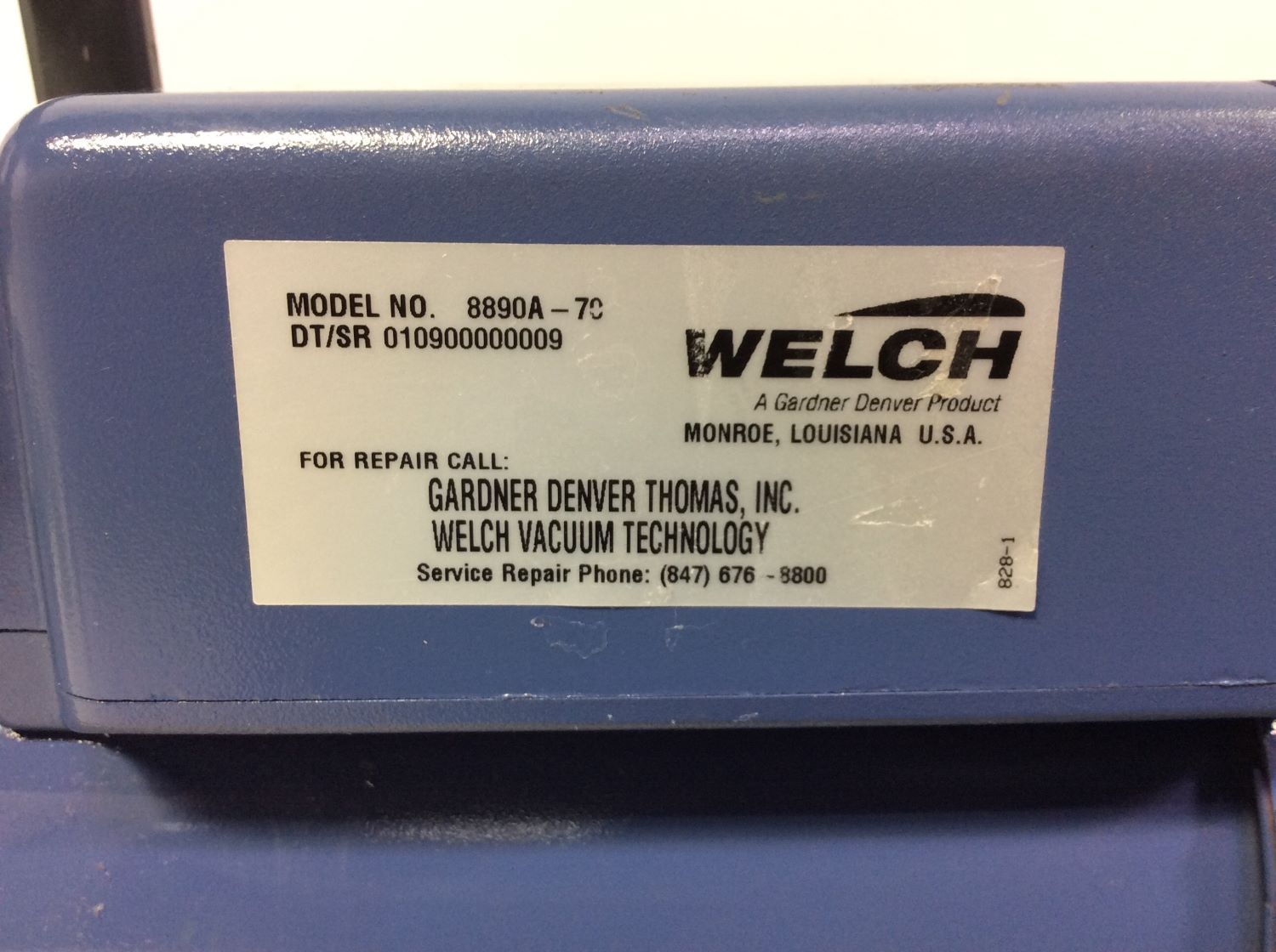 Welch Gem 1.0 Vacuum Pump 8890A-70 Direct Drive Gear Pump
