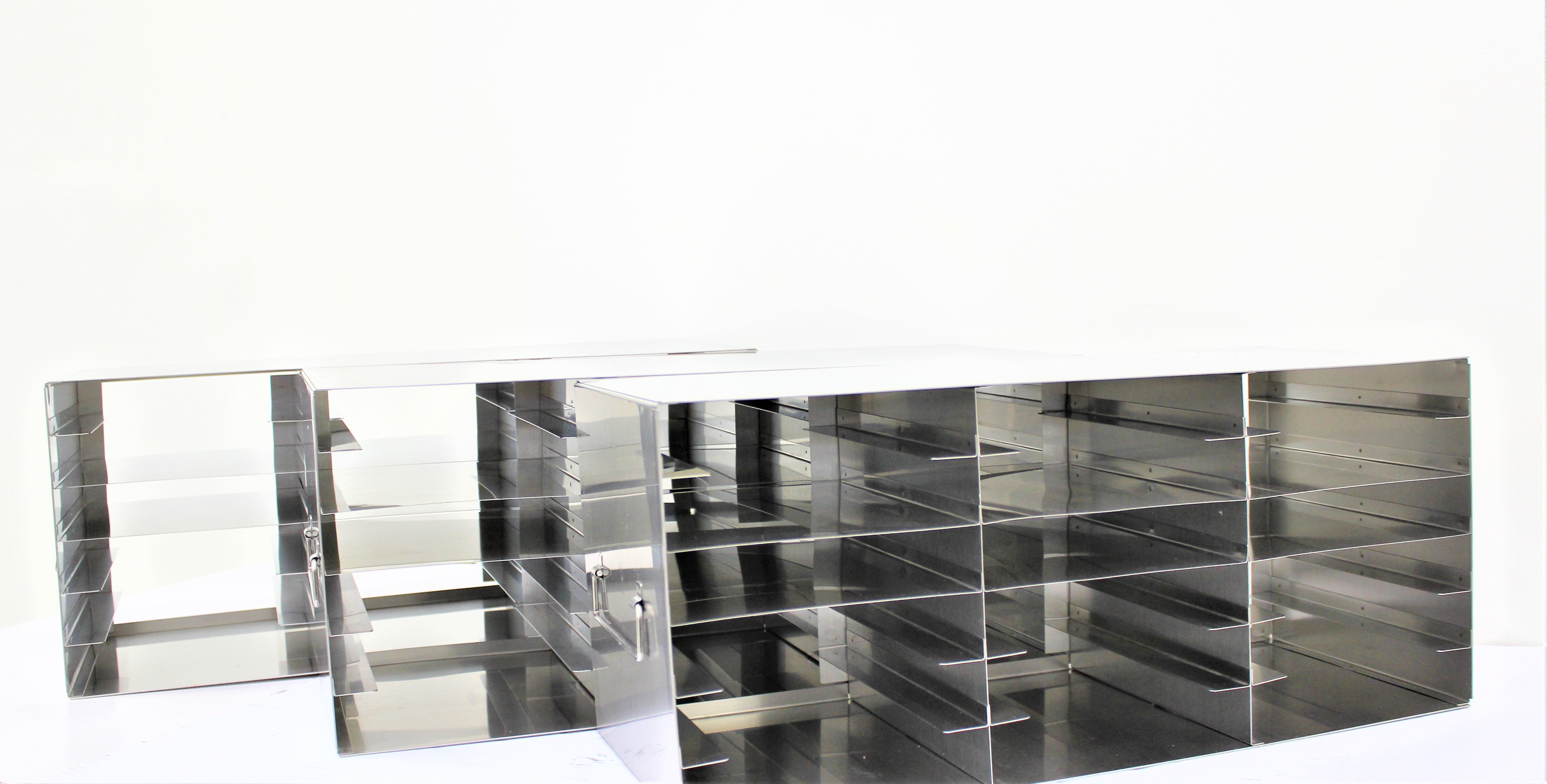 Stainless Upright Freezer Rack ULT Holds 18 boxes Used -80C Corrosion Resistant