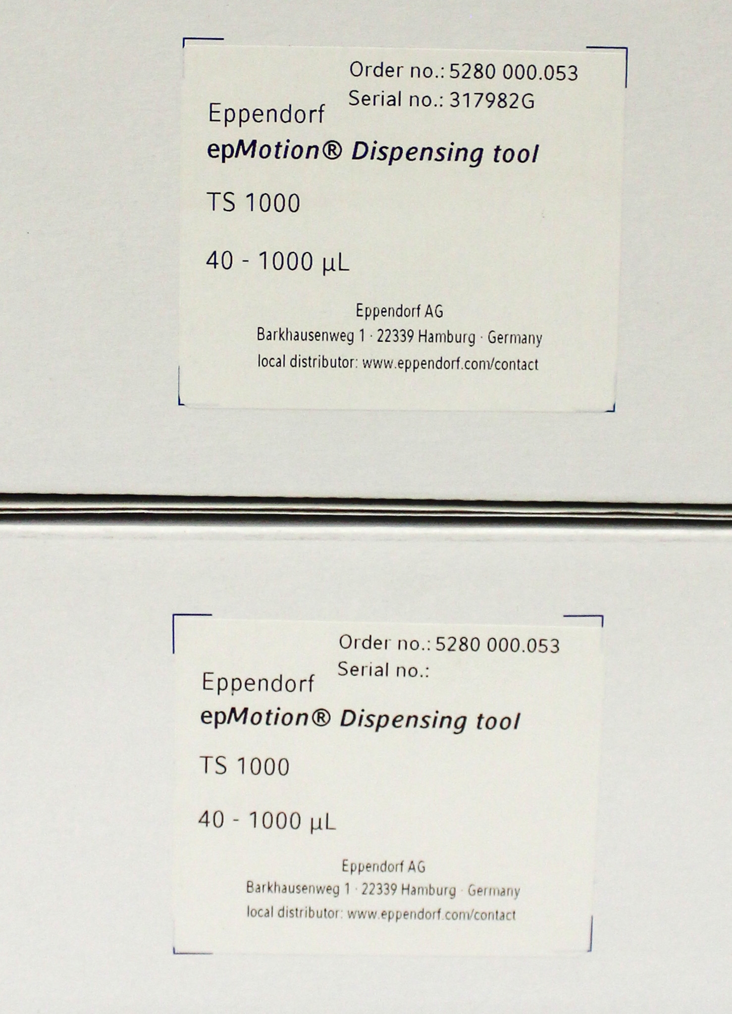 Eppendorf TS 1000 Liquid Handling Accessory Pipette Autoclavable Calibrated