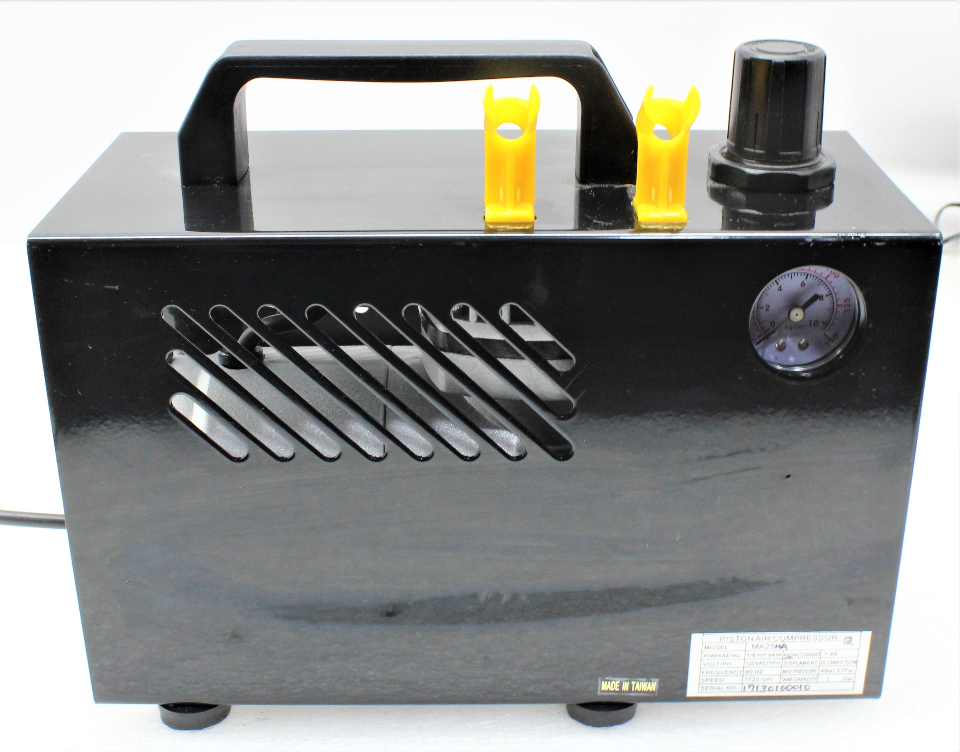 MA25HA Piston Air Compressor 1/8 HP 120VAC 20L/Min Turn-Key Ready