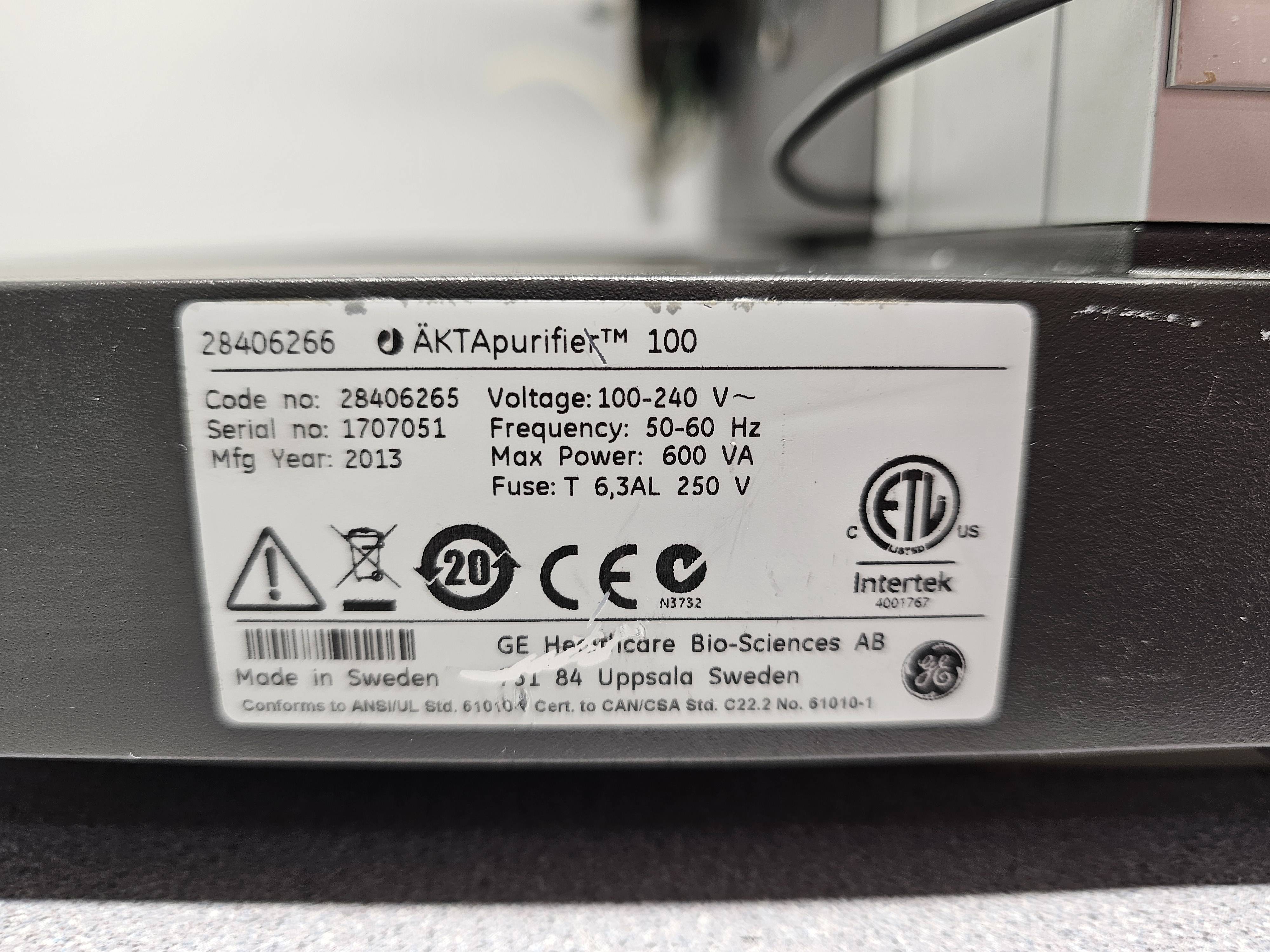 GE AKTA Purifier FPLC System for Protein Purification 100 ml/min Flow 10 MPa