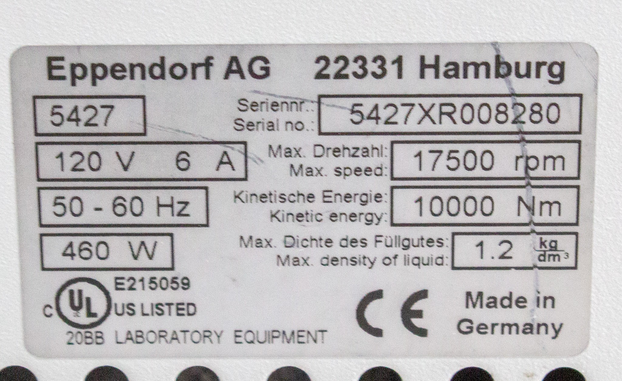 Eppendorf 5430 Benchtop Microcentrifuge 17500 RPM Cap 650mL Versatile