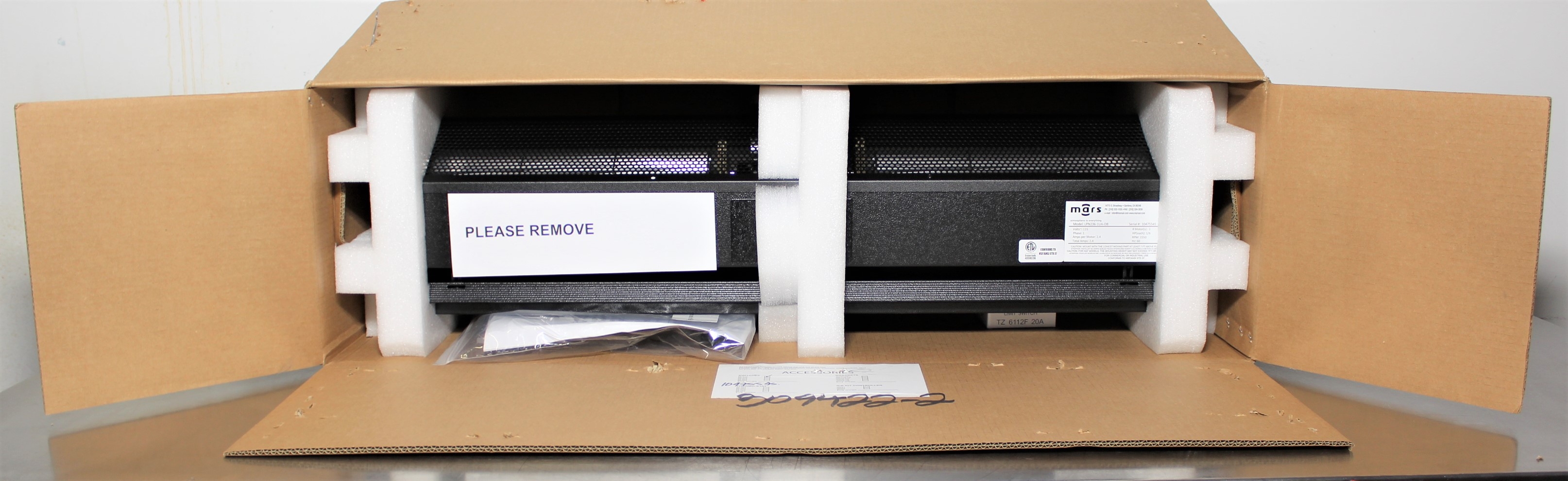 Mars LPN236-1UA-OB Air Curtain Unheated for Sanitation 7' Max Height 1/6HP