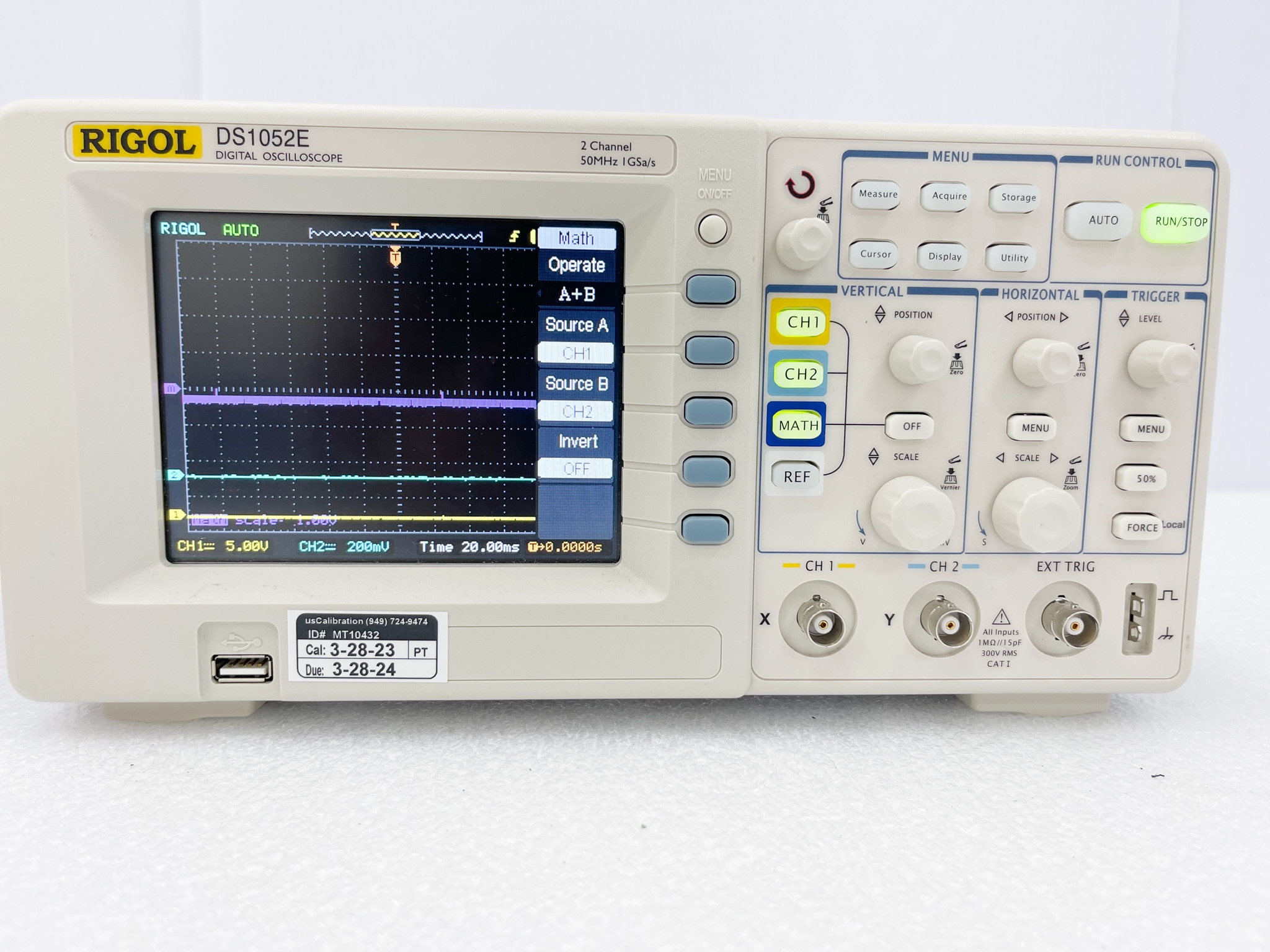 RIGOL DS1052E Oscilloscope 2 Channel 50 MHz w/ Adjustable Trigger Sensitivity