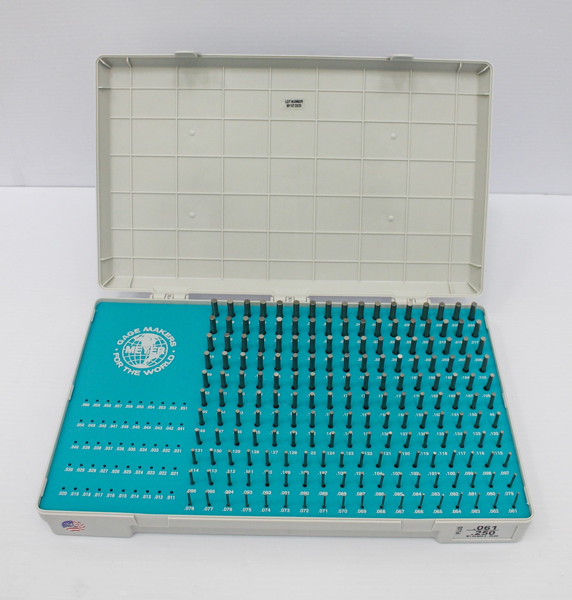 Meyer CPD Storage Pin Gage Set .0115 - .2505 190 Pieces Turnkey Refurbished