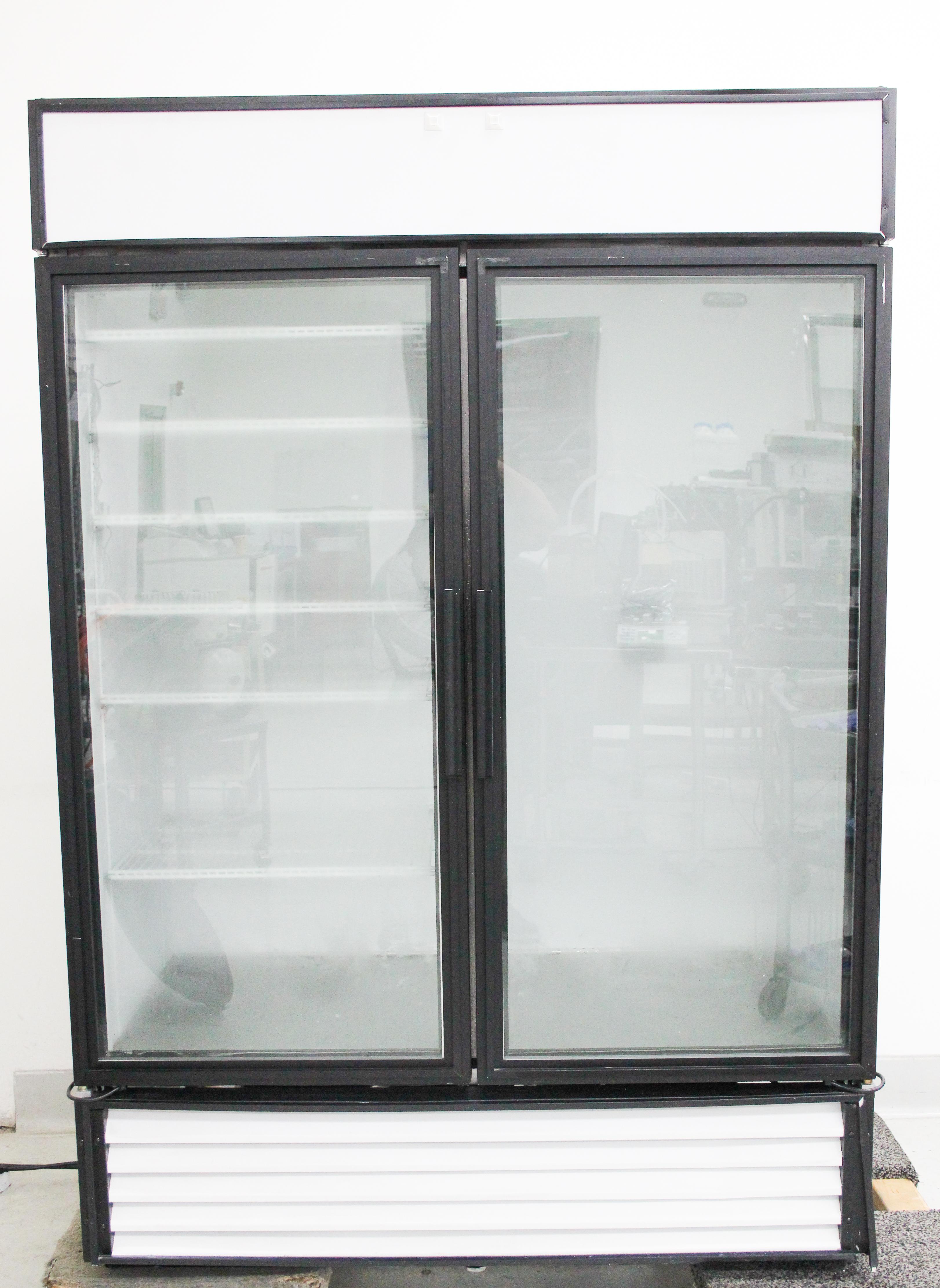 True GDM-49-LD Refrigerator Merchandiser Dual Swing Doors LED Display 38F