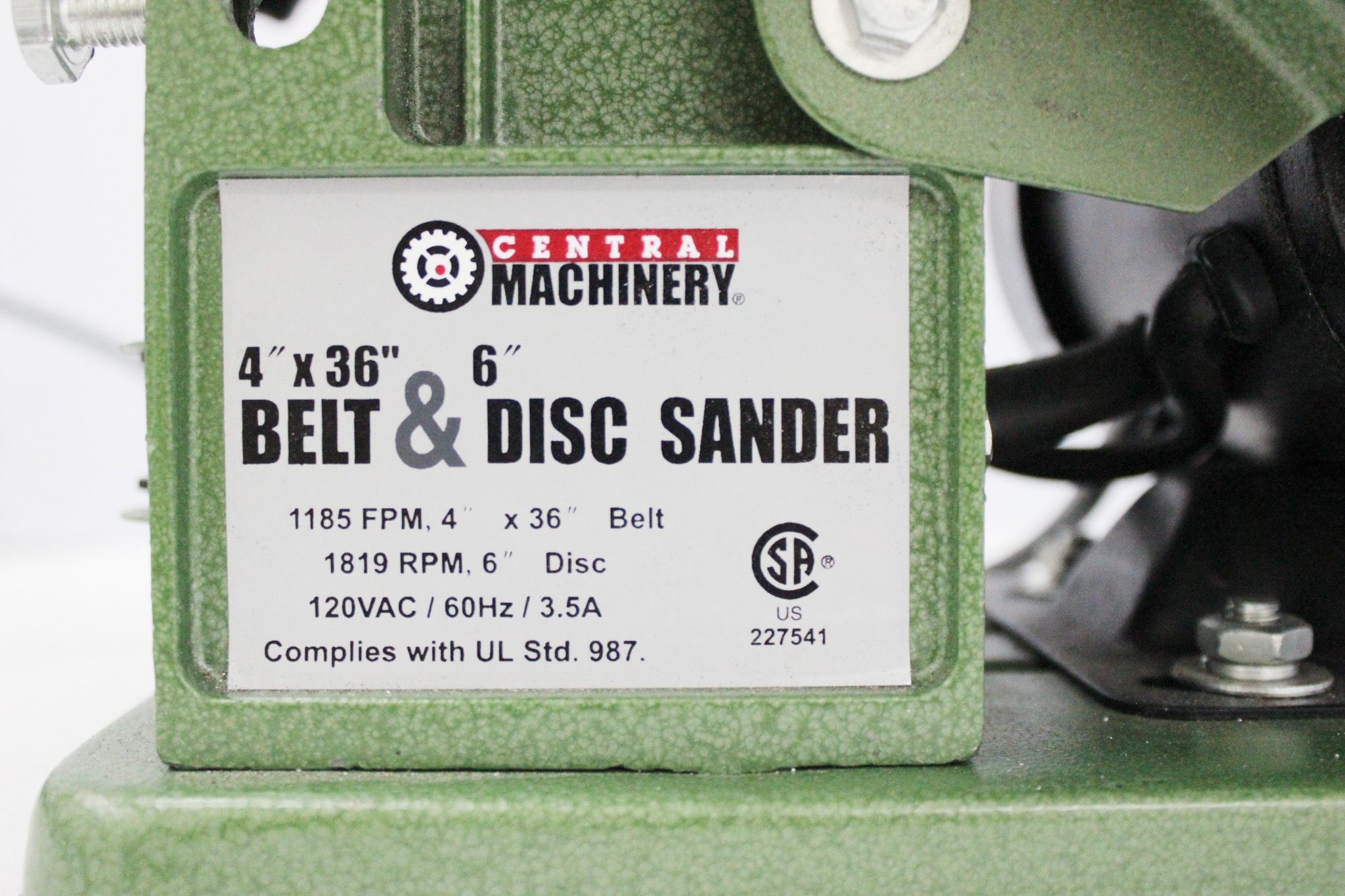 Central Machinery Sander Belt 4x36 Disc 6in Used Adjustable Versatile