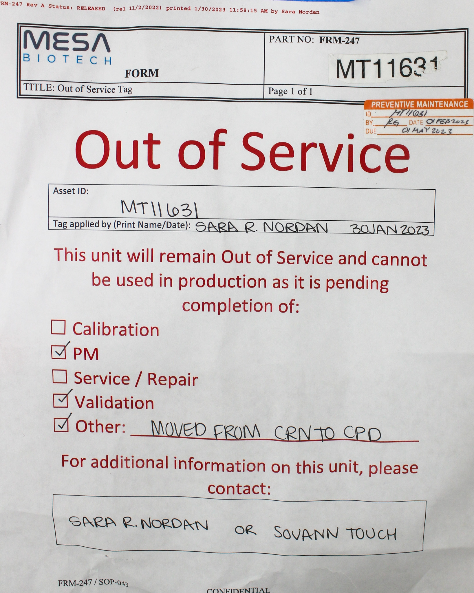 Kinematic Mesa Kapton Heater Chiller/Heater Pneumatic Pressure Control 2019