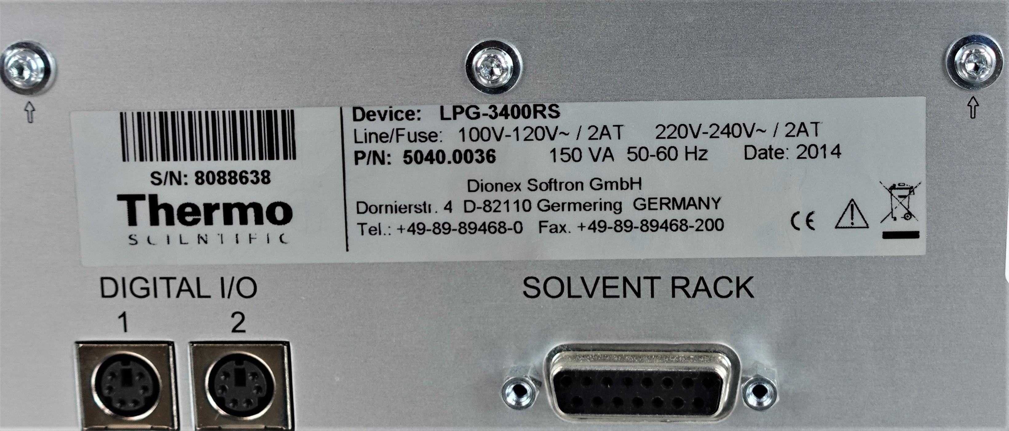 Thermo LPG-3400RS UHPLC Pump Rapid Separation 15,000 psi 2014 Used Good