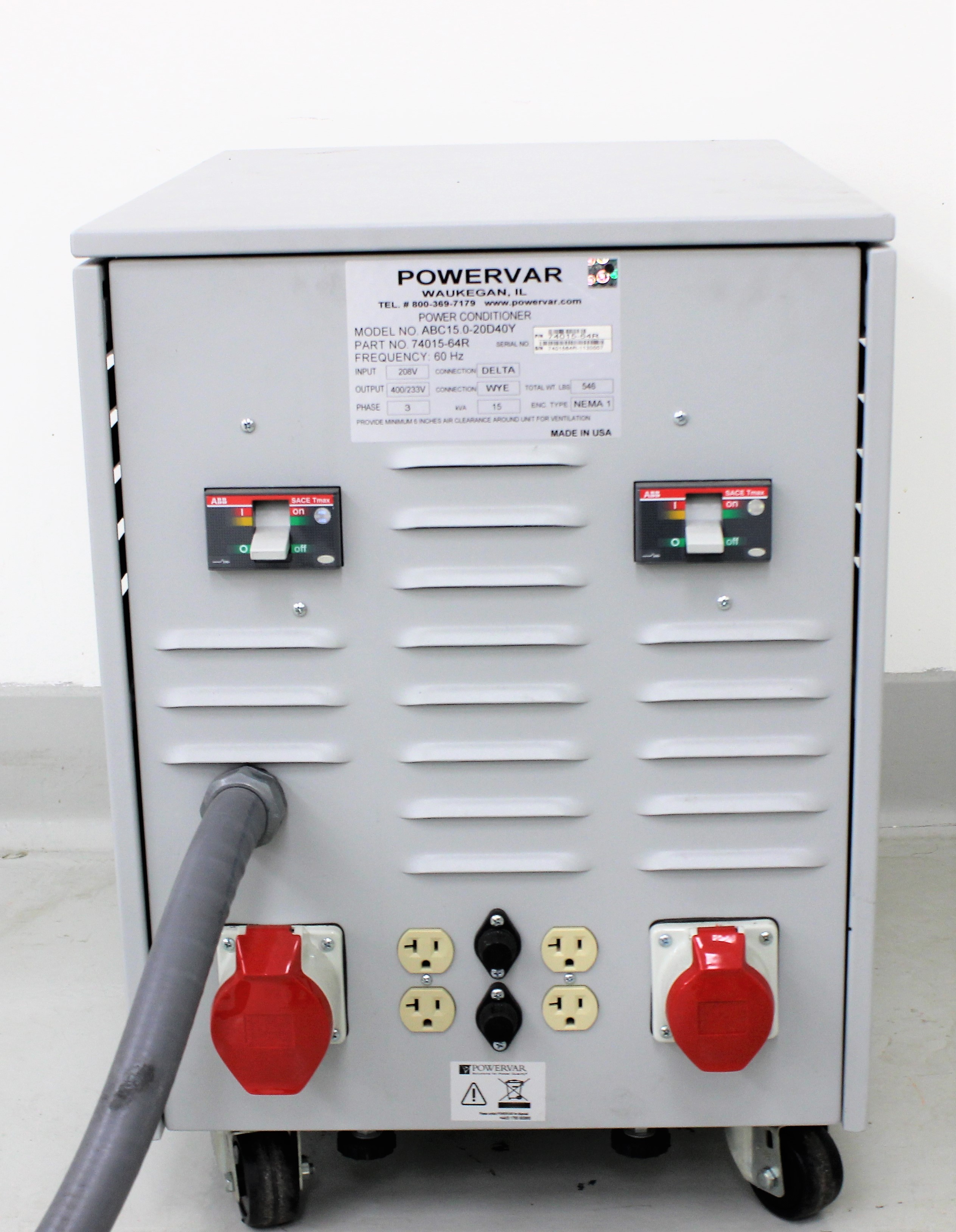 Powervar ABC15.0-20D40Y Power Supply Power Conditioner 15 kVA High Capacity