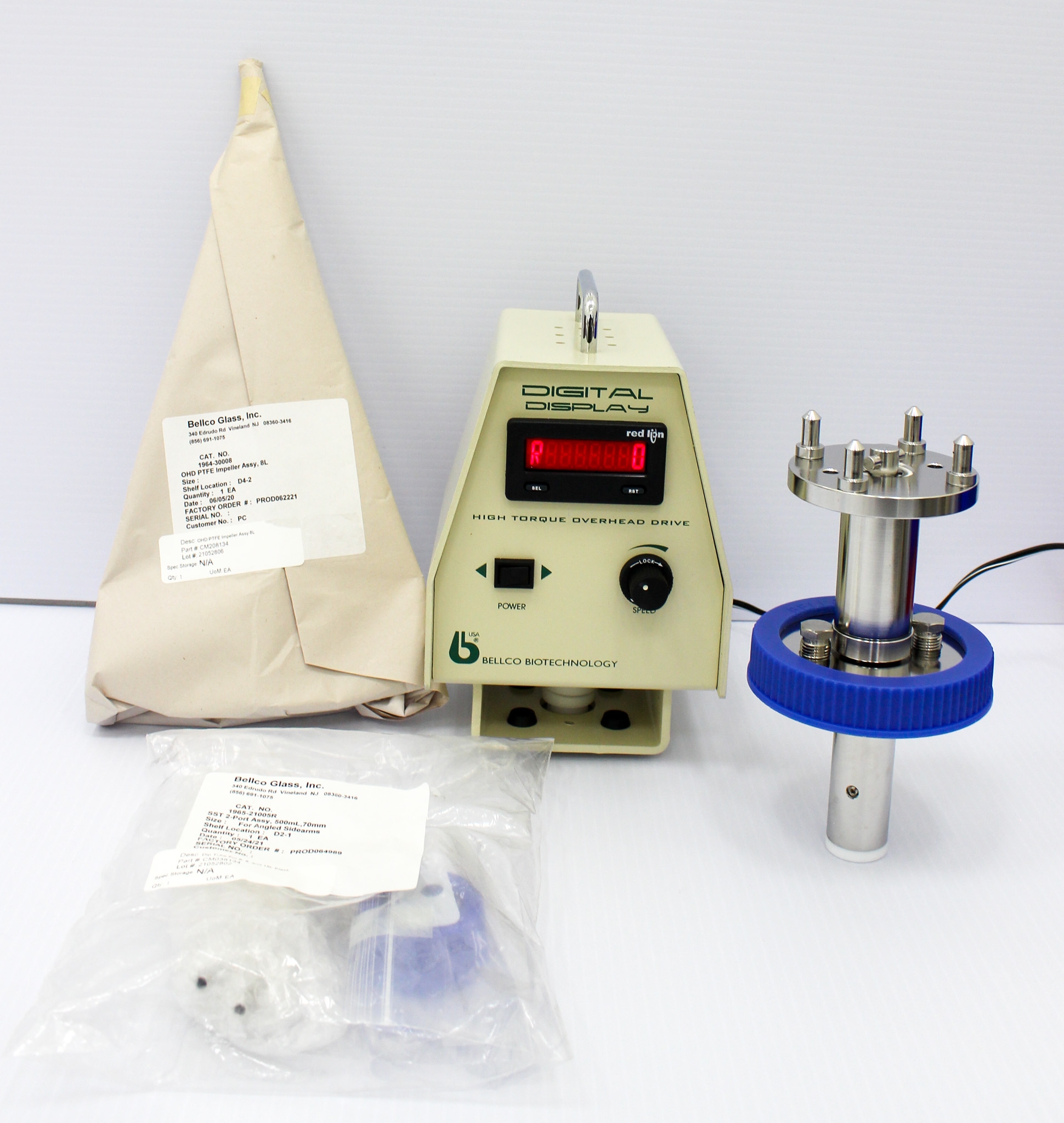 Bellco 7774-30115 Overhead Stirrer Mixes Cell Culture High Torque 8L