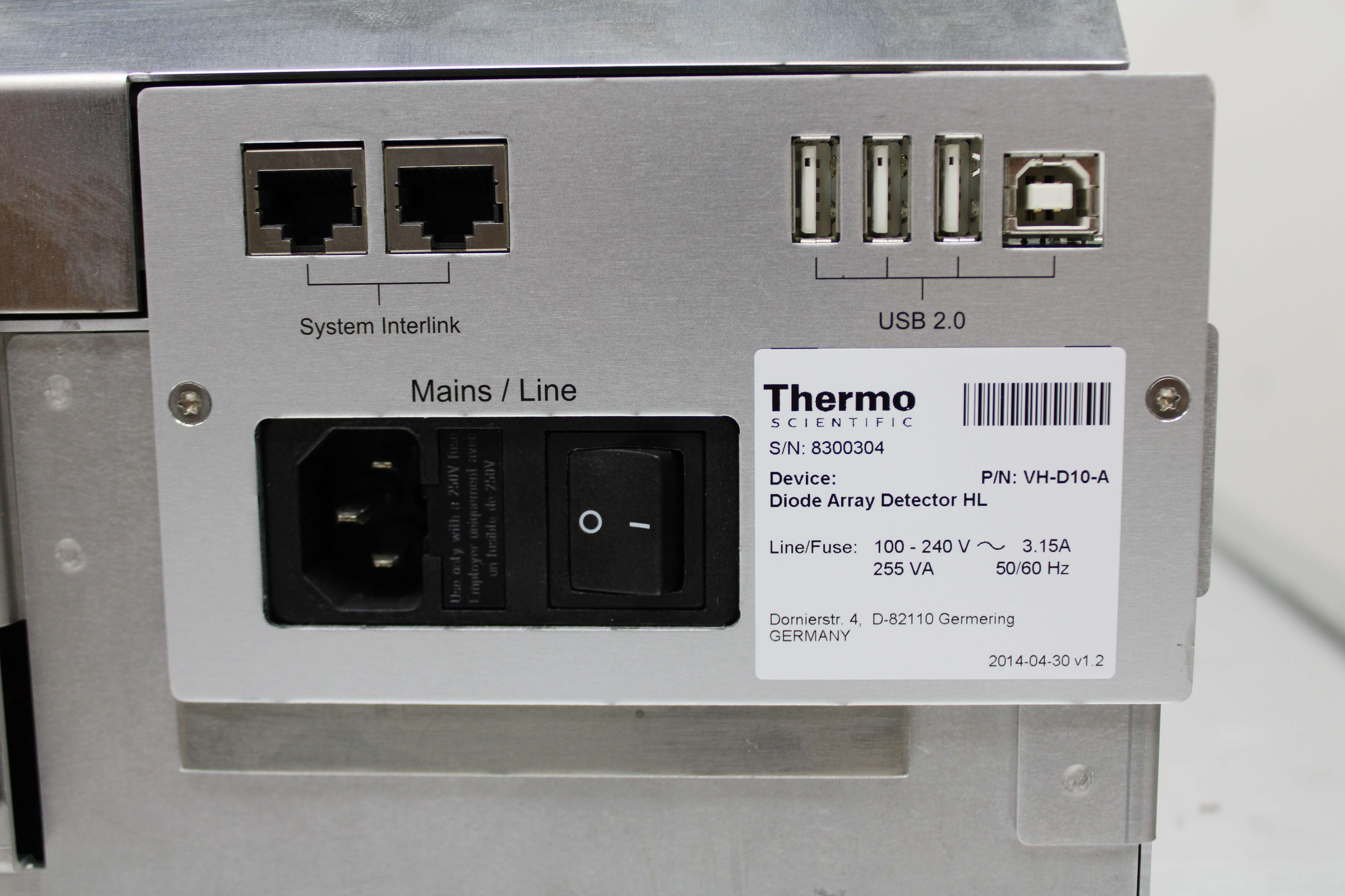 Thermo VH-D10-A Diode Array Detector For Parts Needs Repair 240V 2014