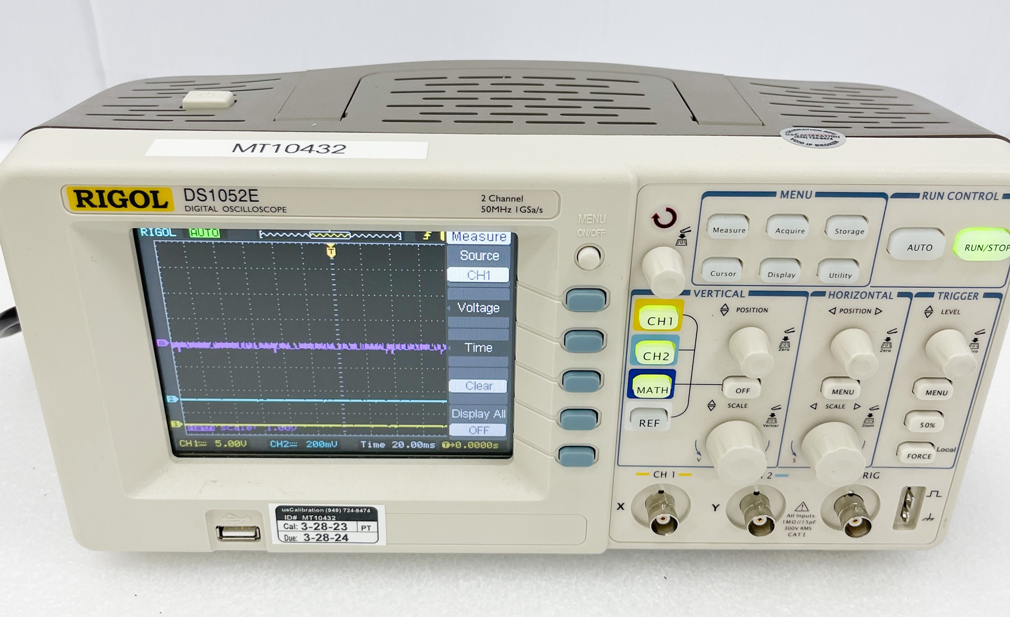 RIGOL DS1052E Oscilloscope 2 Channel 50 MHz w/ Adjustable Trigger Sensitivity