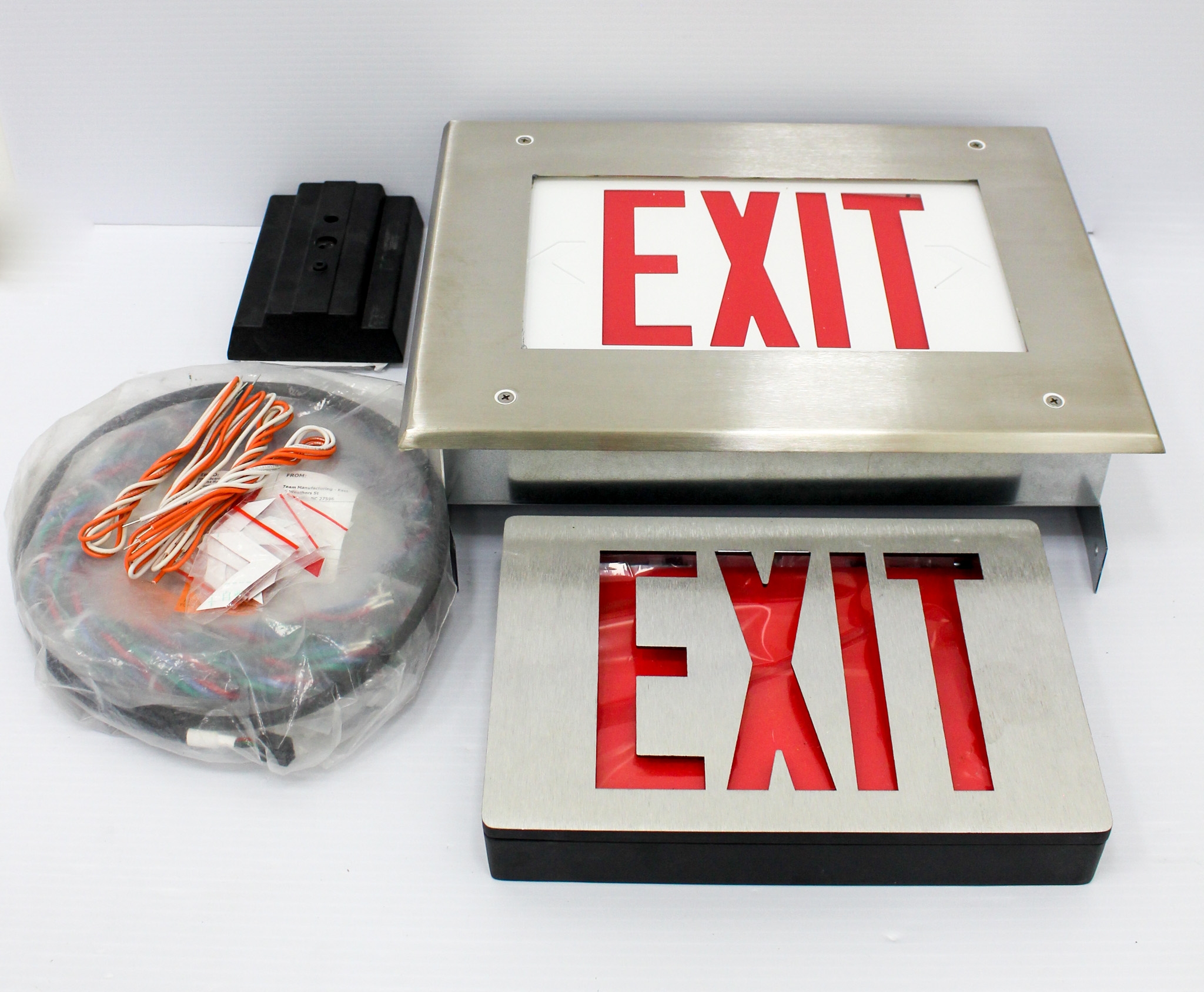 LED Exit Sign Red Letters Model Exit Signs LED Dual 120/277V Turn-Key
