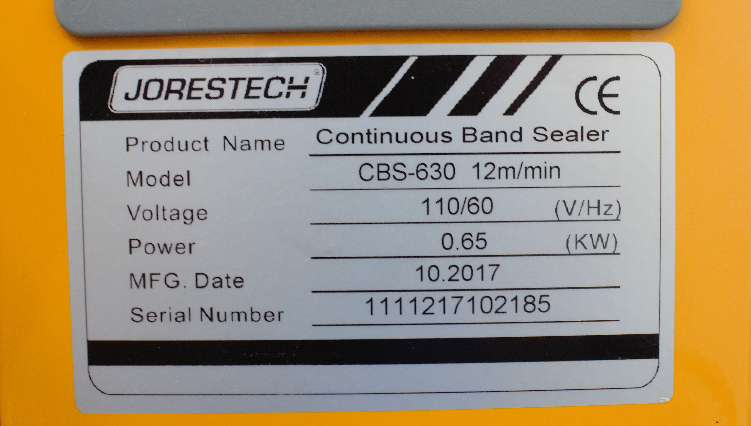 JORESTECH CBS-630 Band Sealer Industrial Packaging High Speed 12m/min