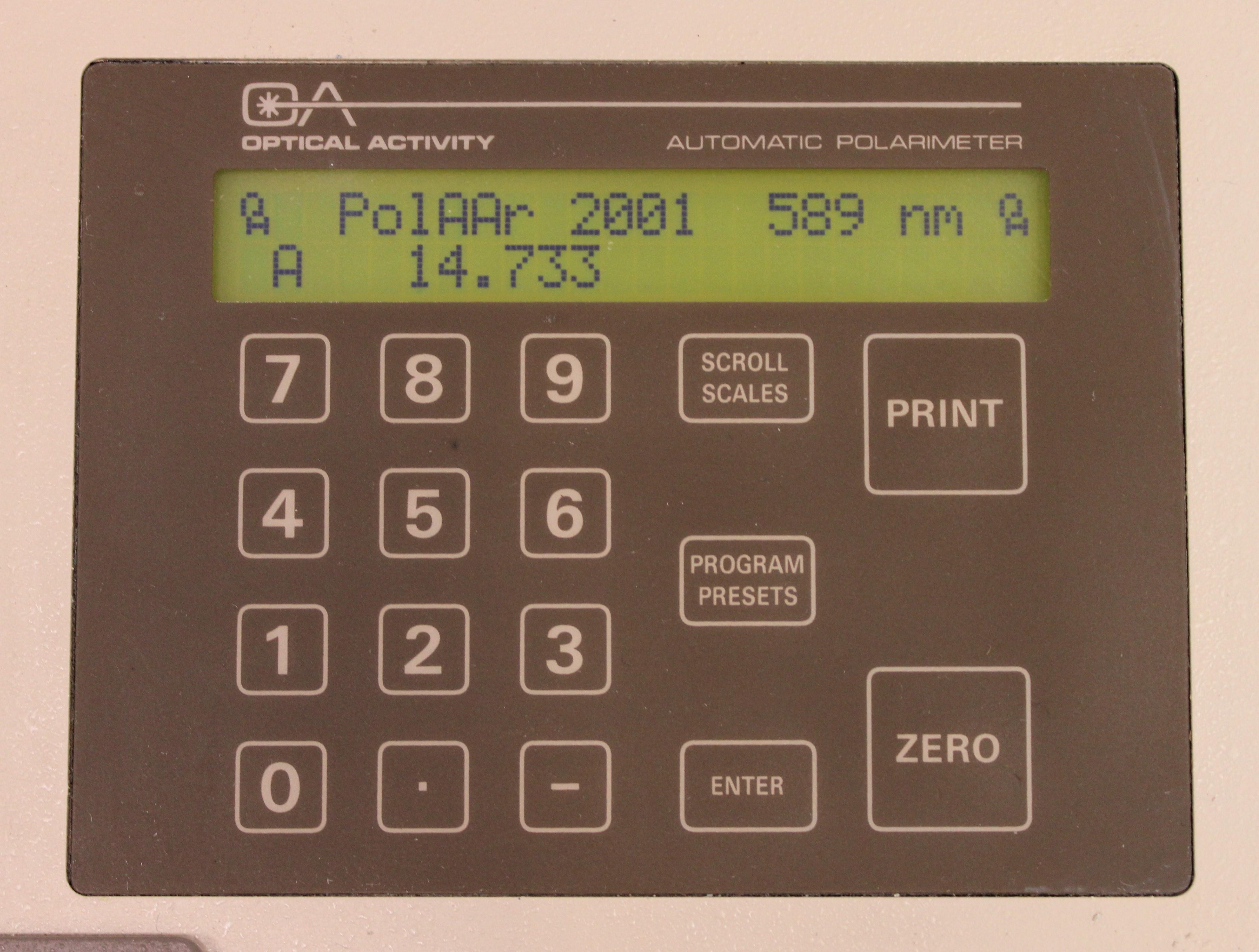 PolAAr 2001 Optical Activity Polarimeter Testing Equipment