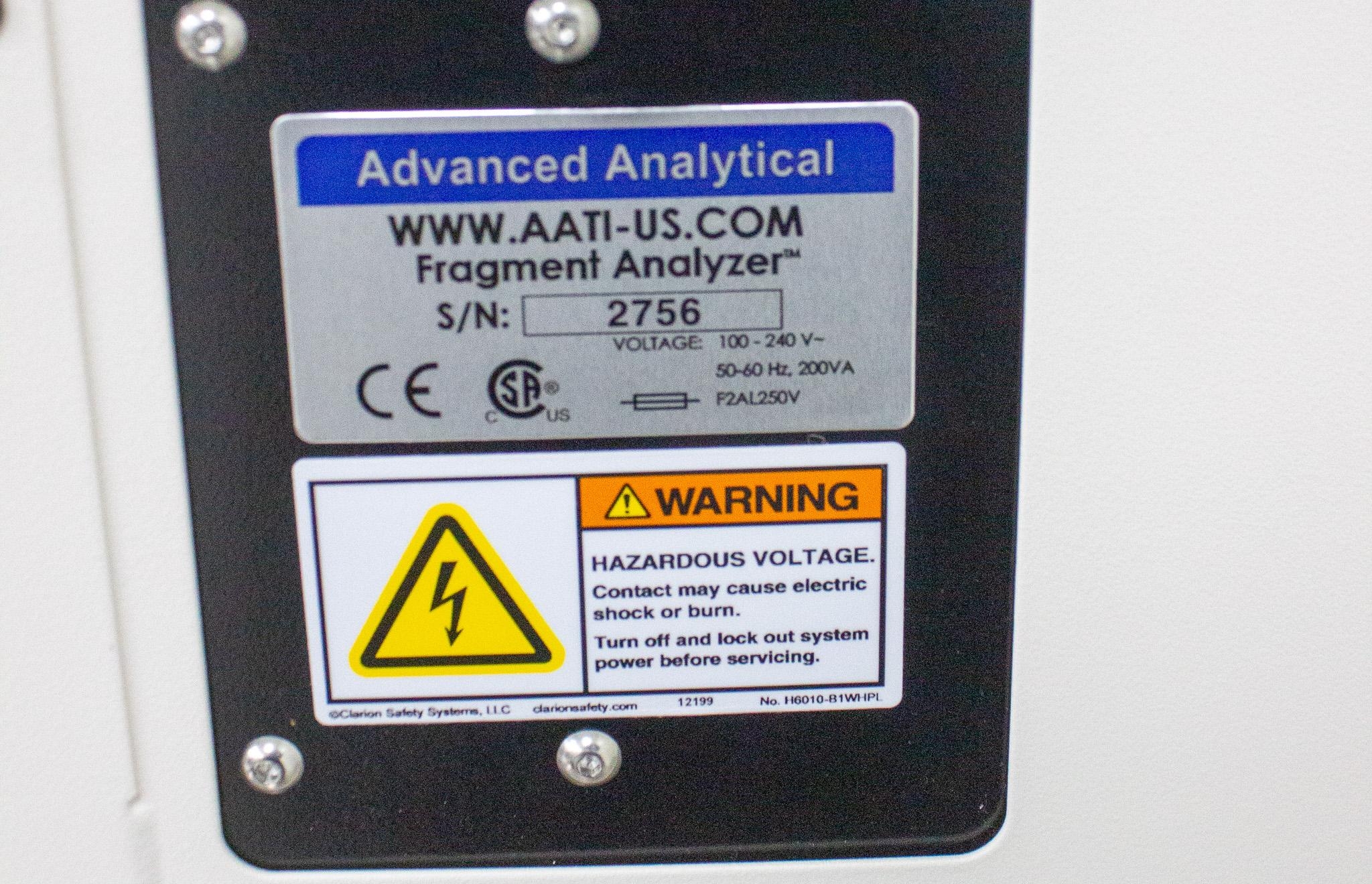 Advanced Analytical Fragment Analyzer Capillary Electrophoresis High Throughput