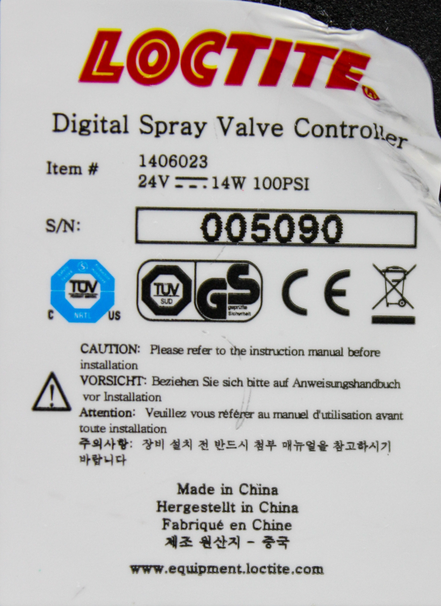 Loctite 1406023 Valve Controller Digital Spray Automatic Low Viscosity Use