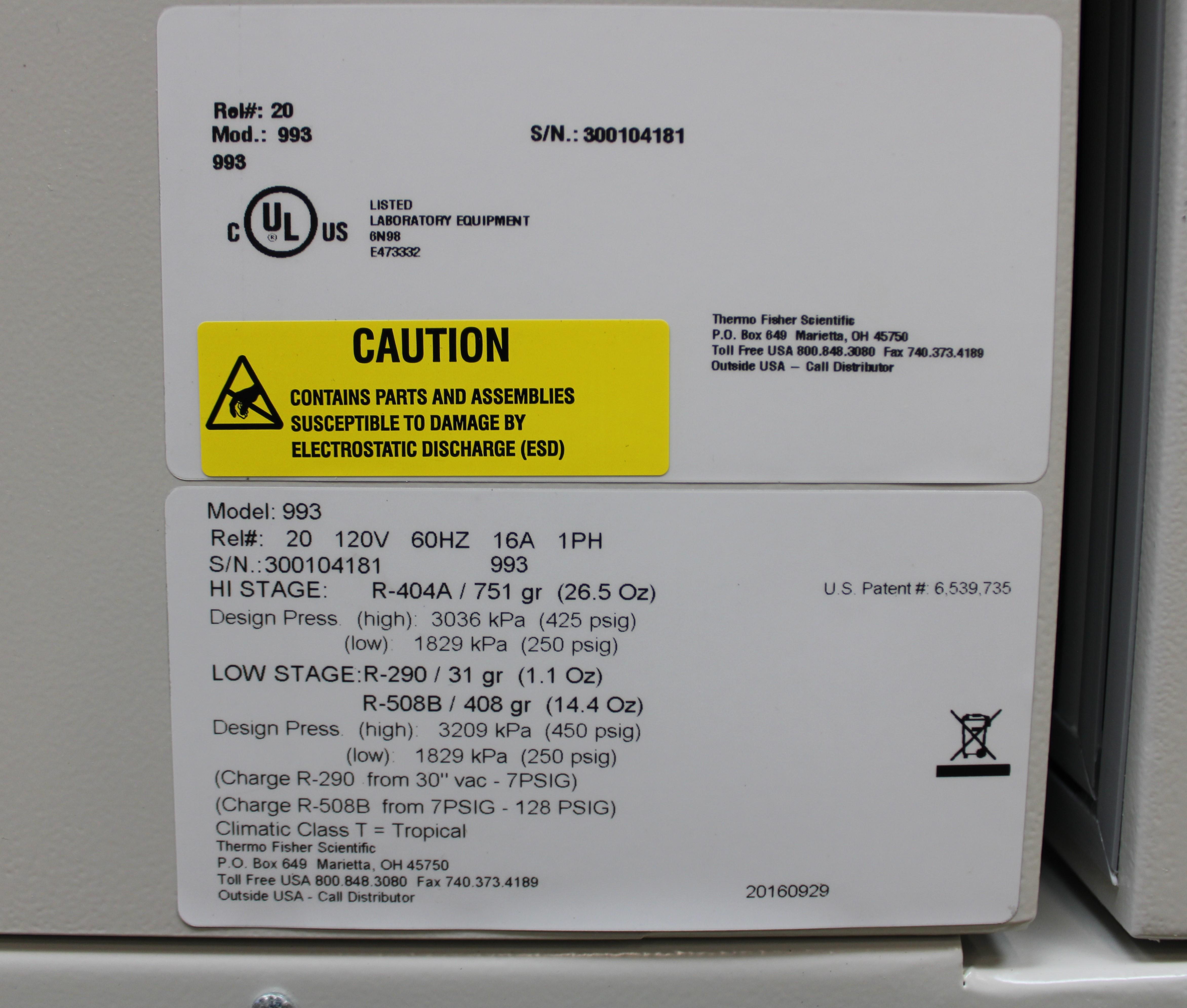 Thermo FORMA 900 Upright Freezer -86C Cold Storage 490L Used Functional